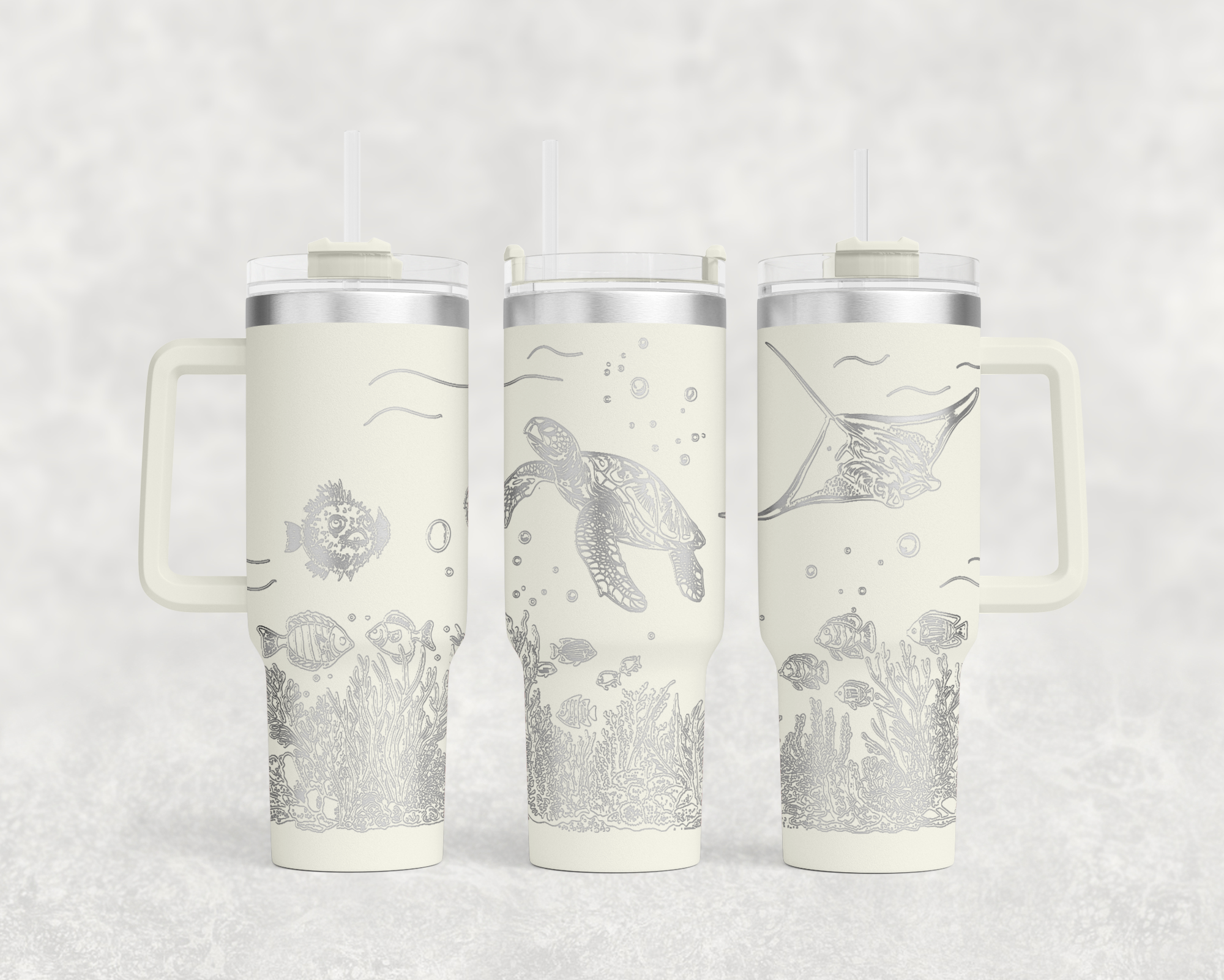 Underwater Sea Turtle and Stingray 40oz Tumbler