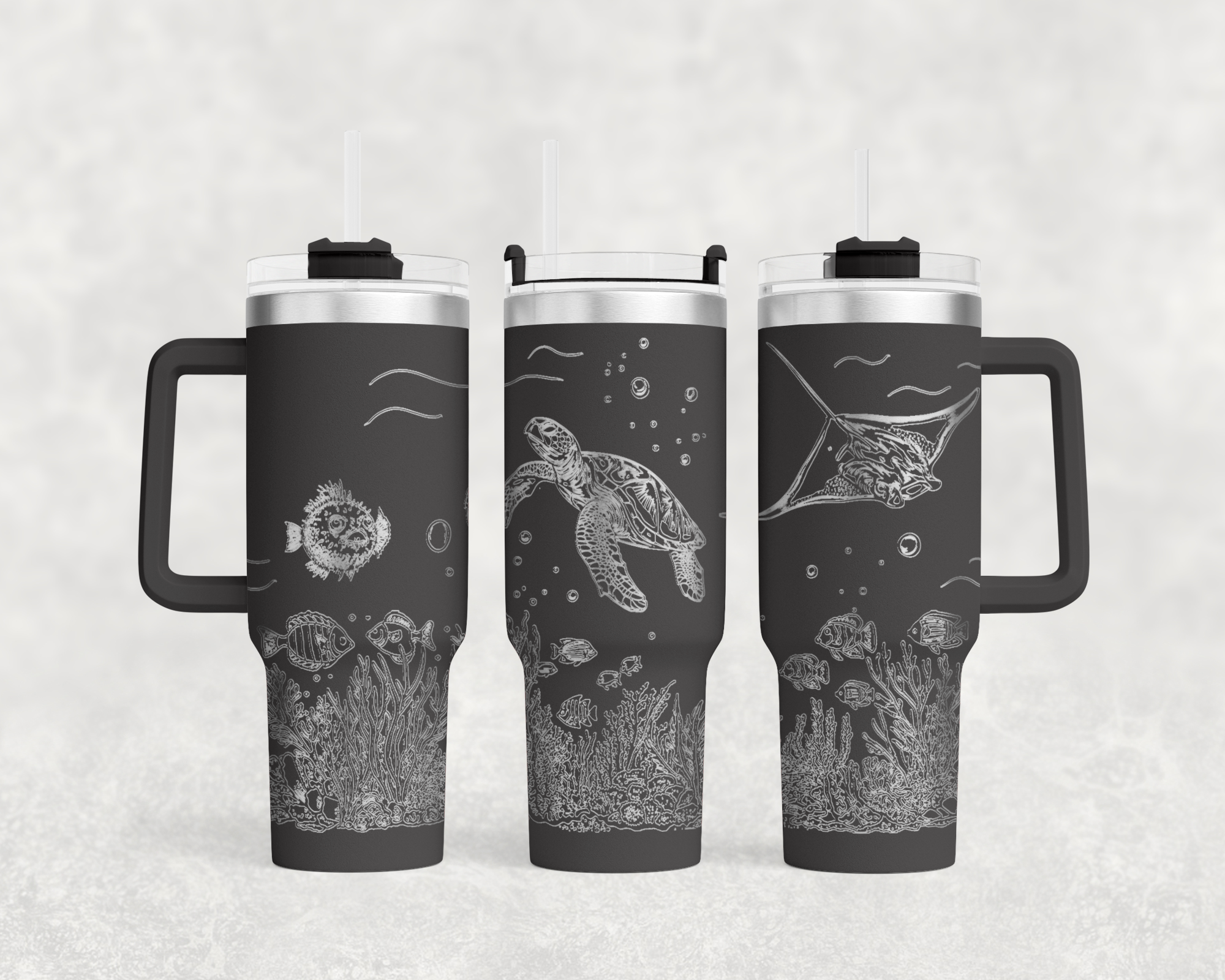Underwater Sea Turtle and Stingray 40oz Tumbler