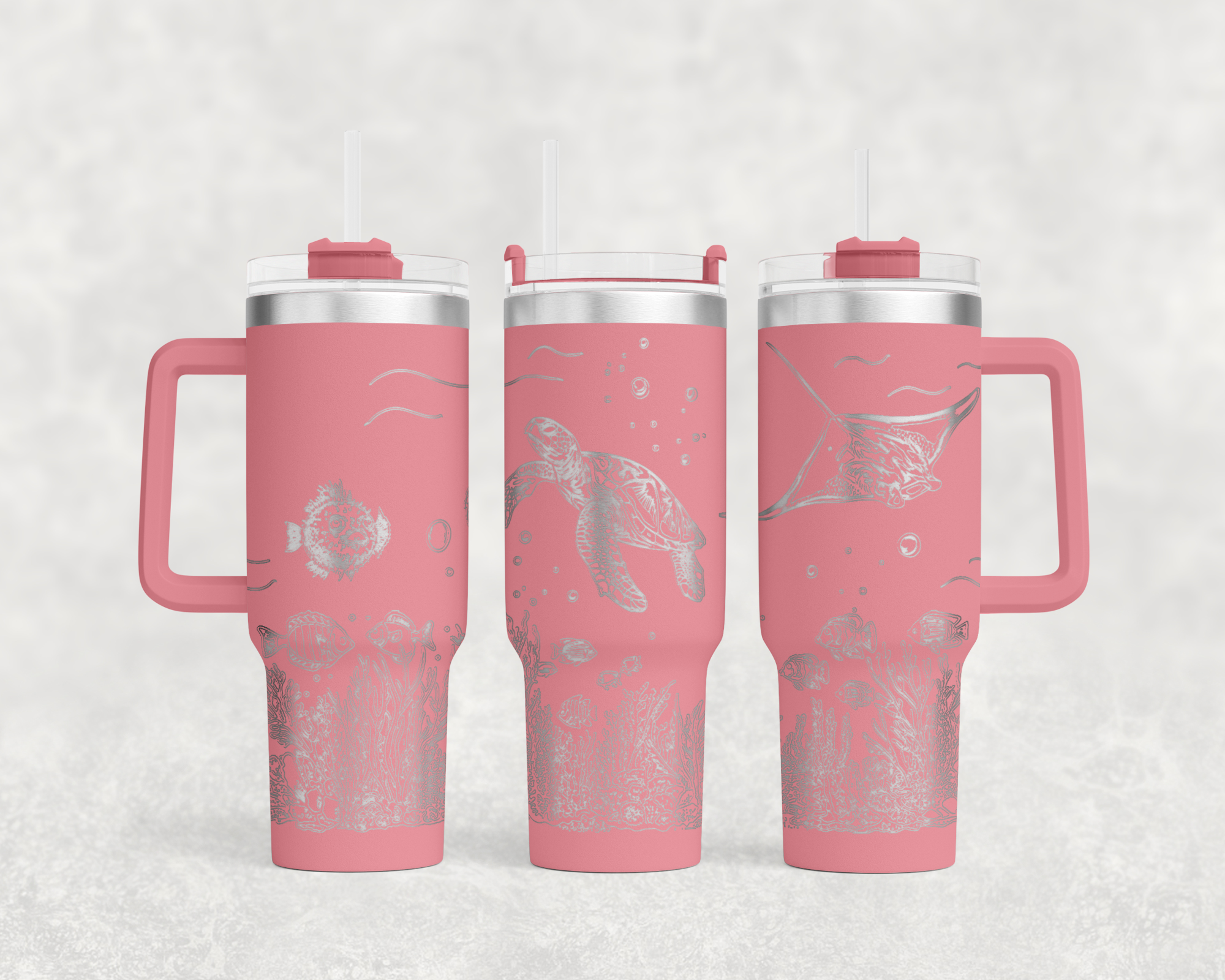 Underwater Sea Turtle and Stingray 40oz Tumbler