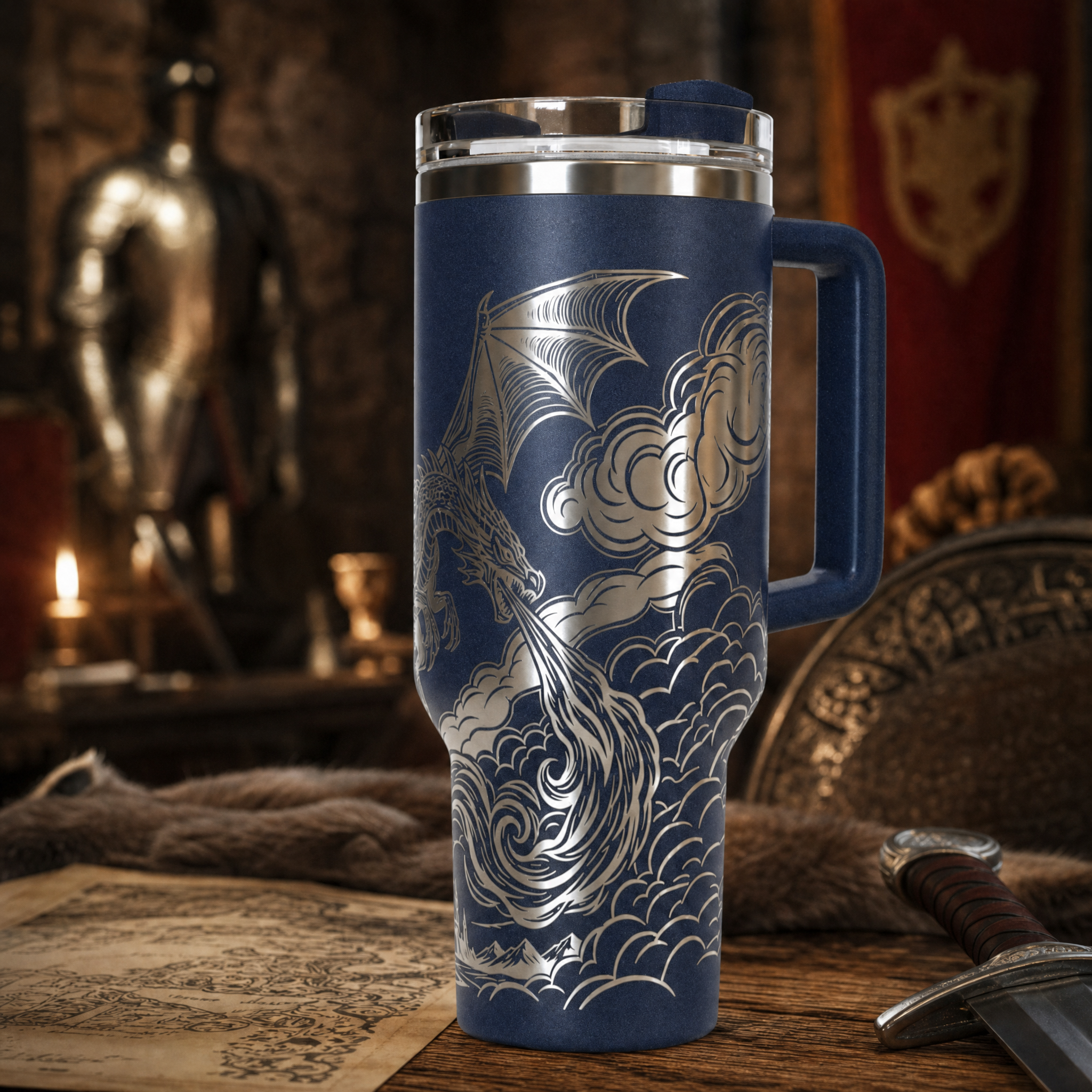 Dragon with Castle 40 oz. Tumbler
