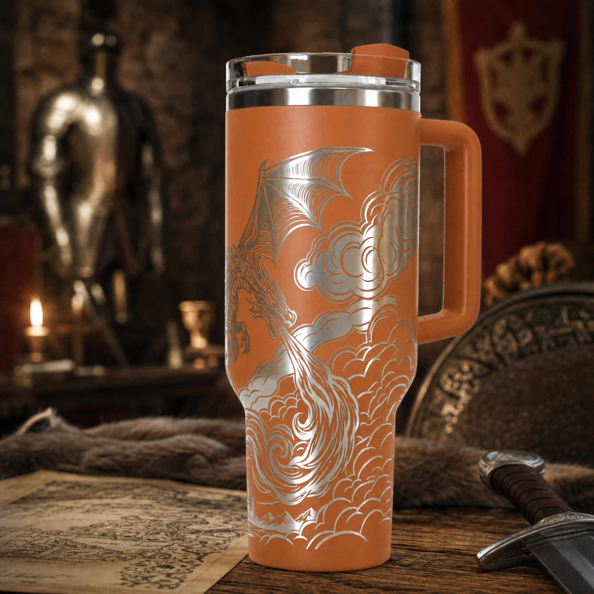 Dragon with Castle 40 oz. Tumbler