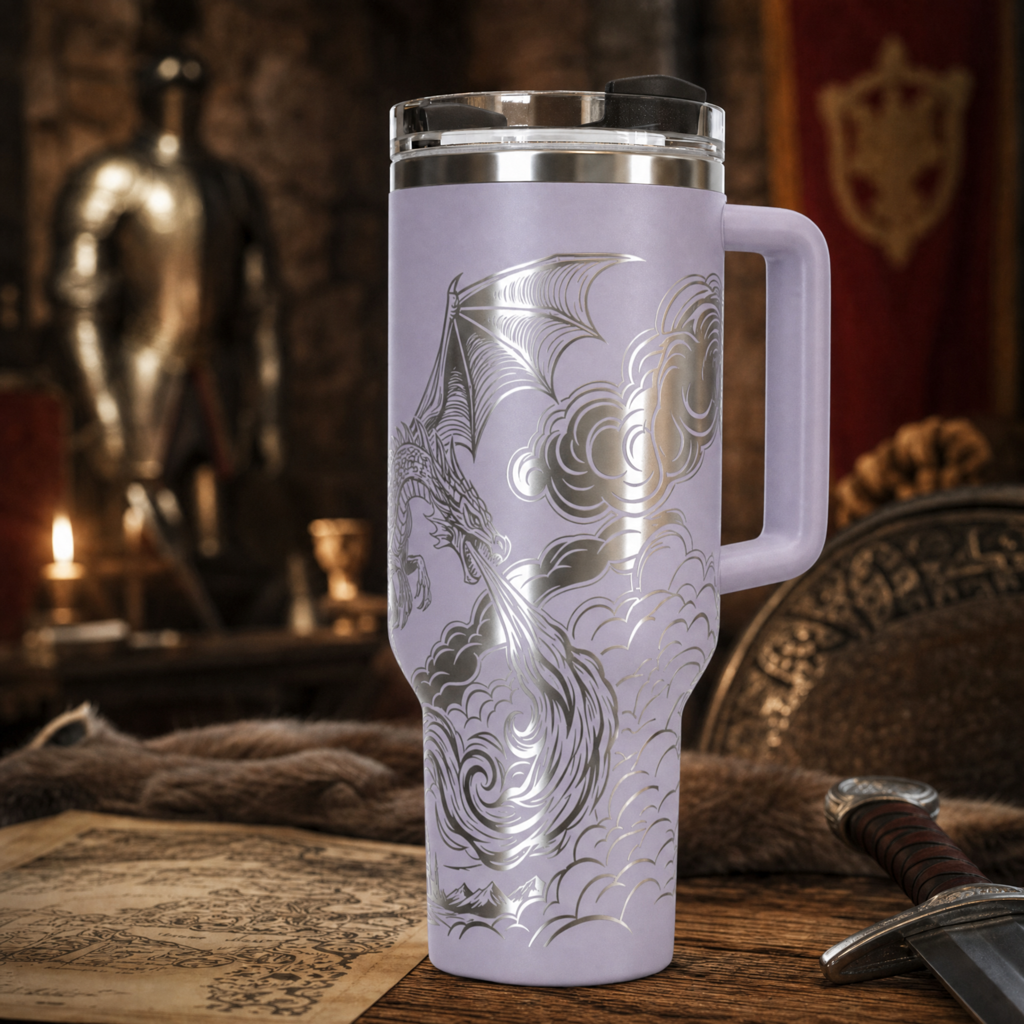 Dragon with Castle 40 oz. Tumbler