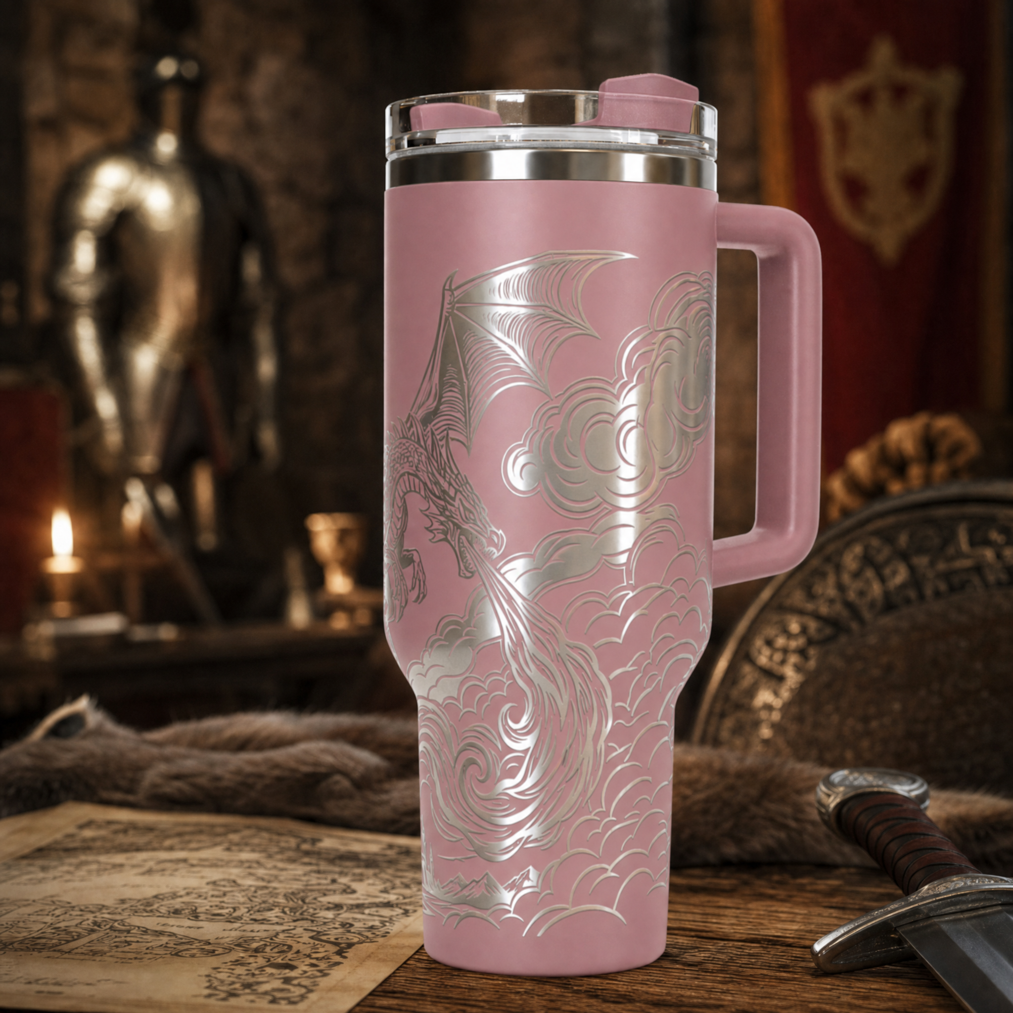 Dragon with Castle 40 oz. Tumbler