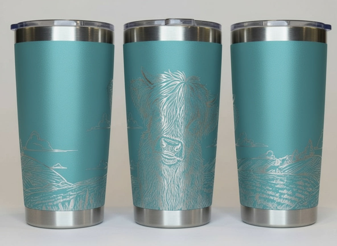 Highland Cow in Field 20oz Tumbler