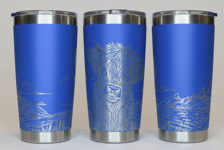 Highland Cow in Field 20oz Tumbler