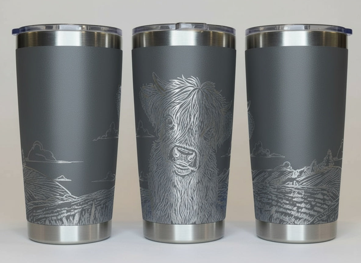 Highland Cow in Field 20oz Tumbler