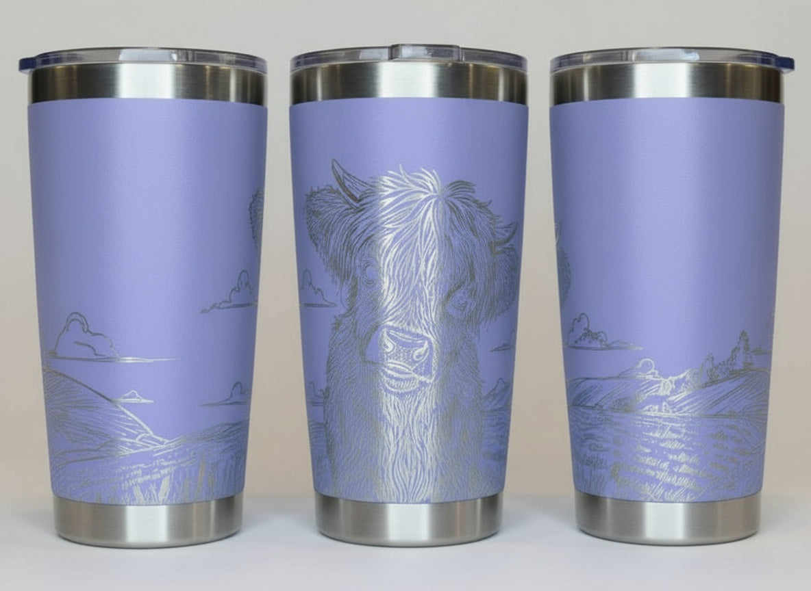 Highland Cow in Field 20oz Tumbler