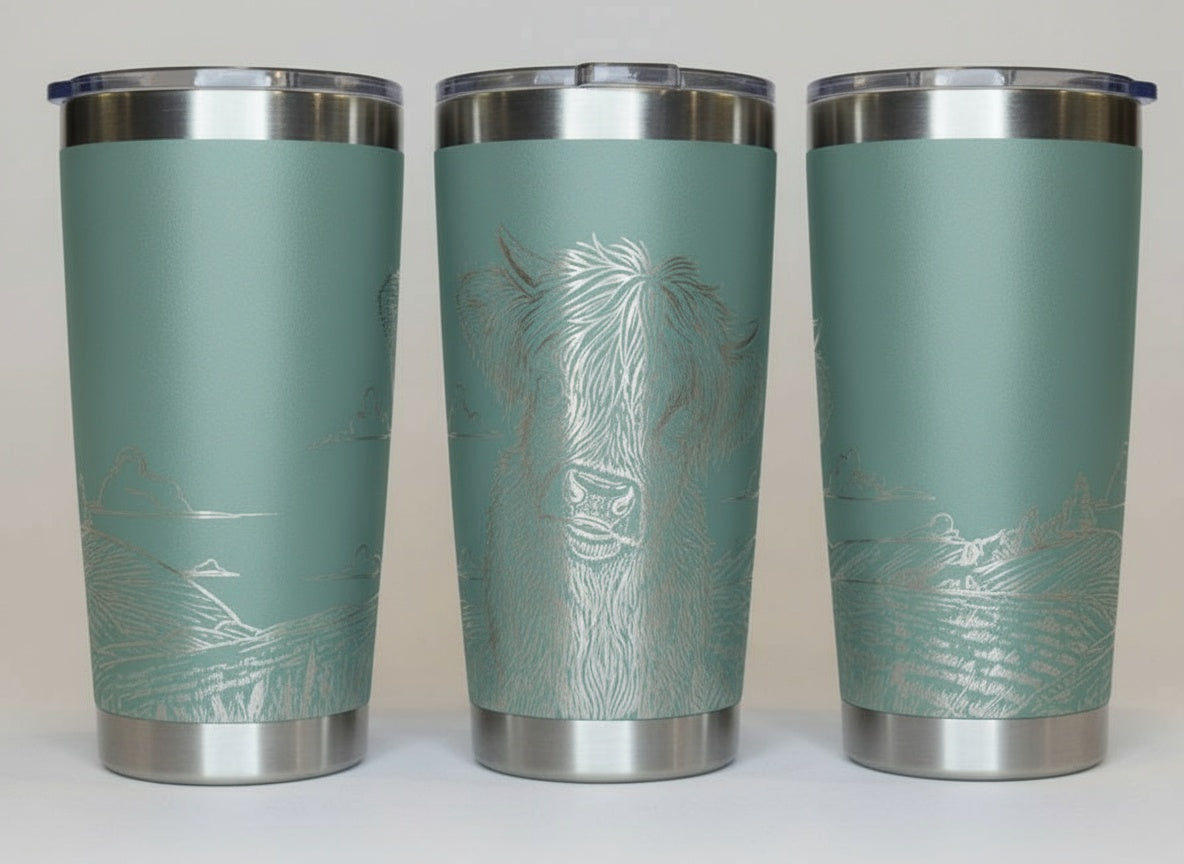 Highland Cow in Field 20oz Tumbler