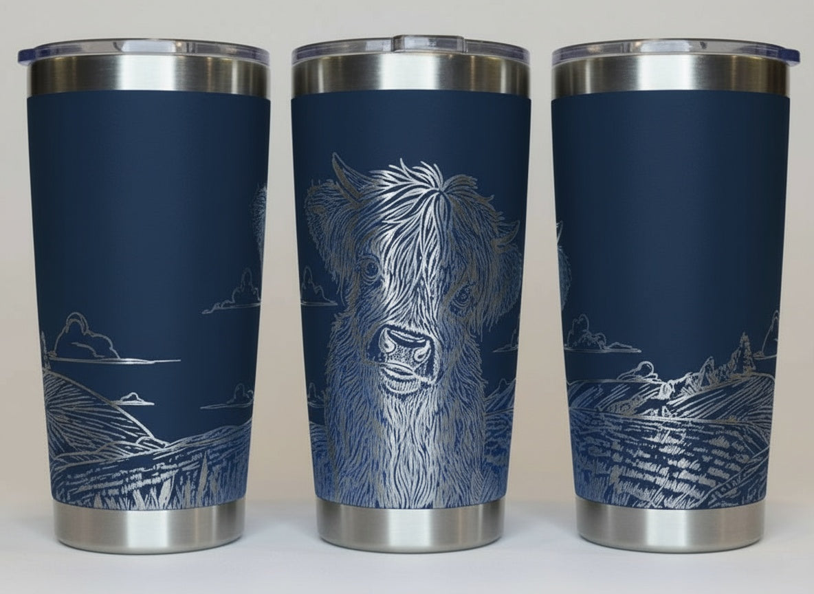 Highland Cow in Field 20oz Tumbler