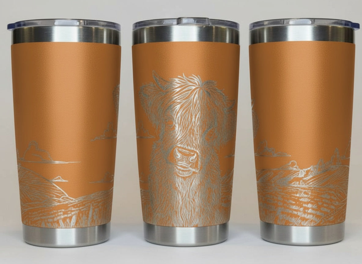 Highland Cow in Field 20oz Tumbler