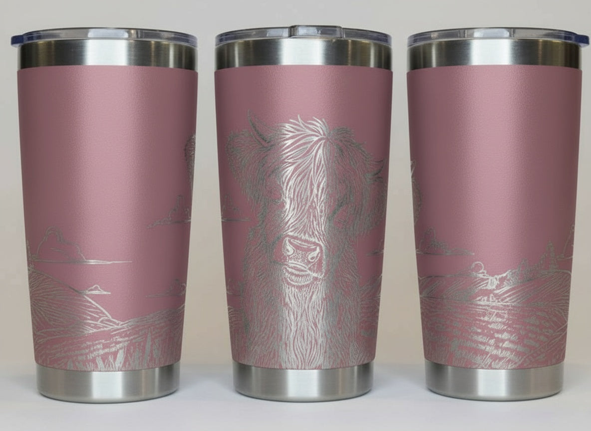 Highland Cow in Field 20oz Tumbler
