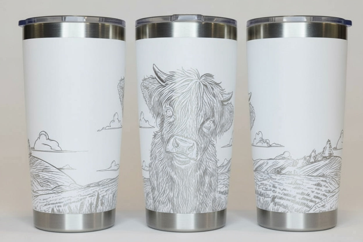 Highland Cow in Field 20oz Tumbler