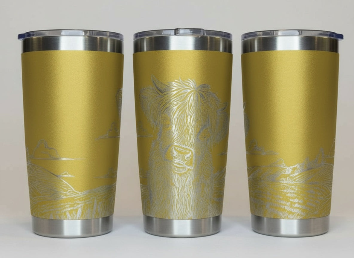 Highland Cow in Field 20oz Tumbler