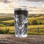 Highland Cow in Field 20oz Tumbler