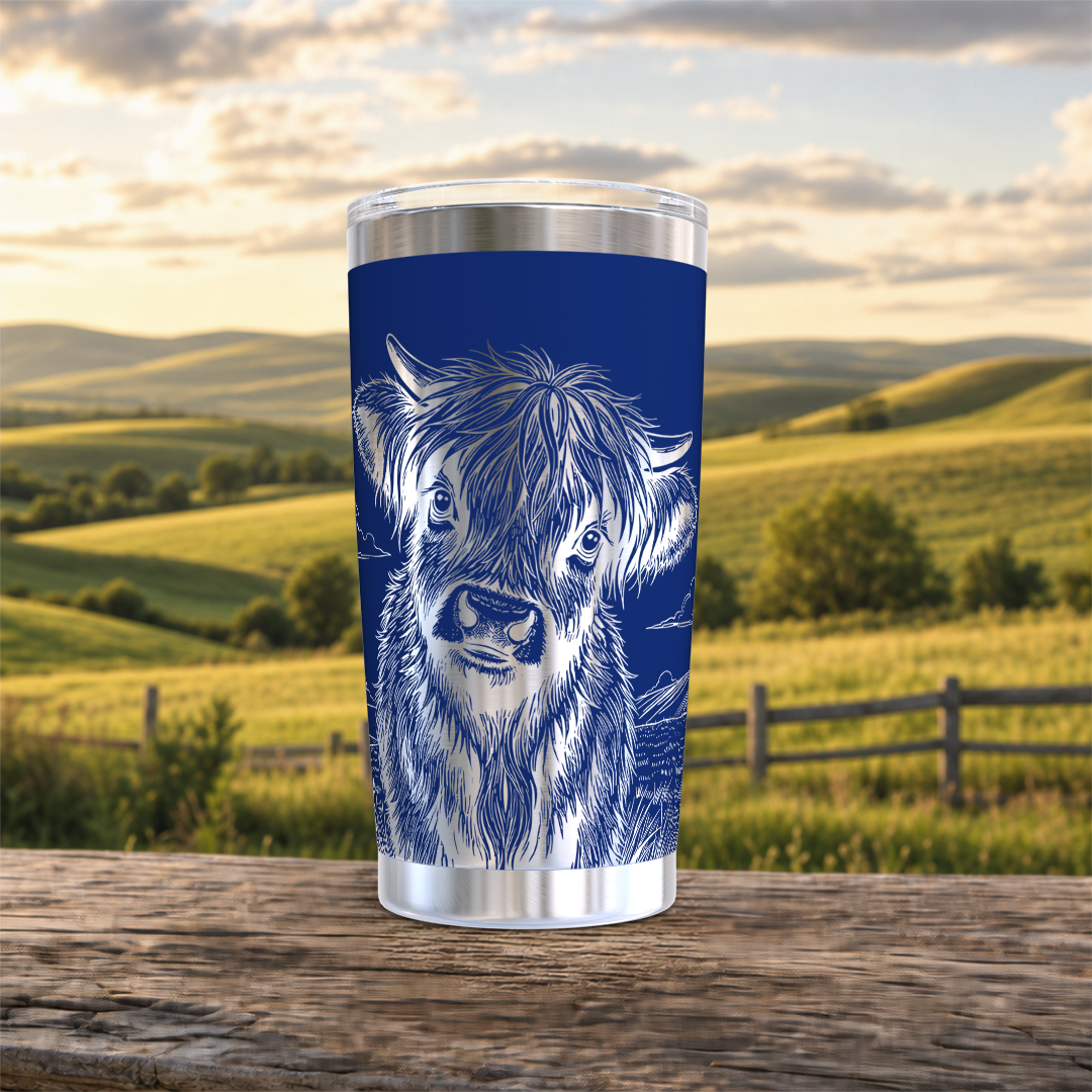 Highland Cow in Field 20oz Tumbler