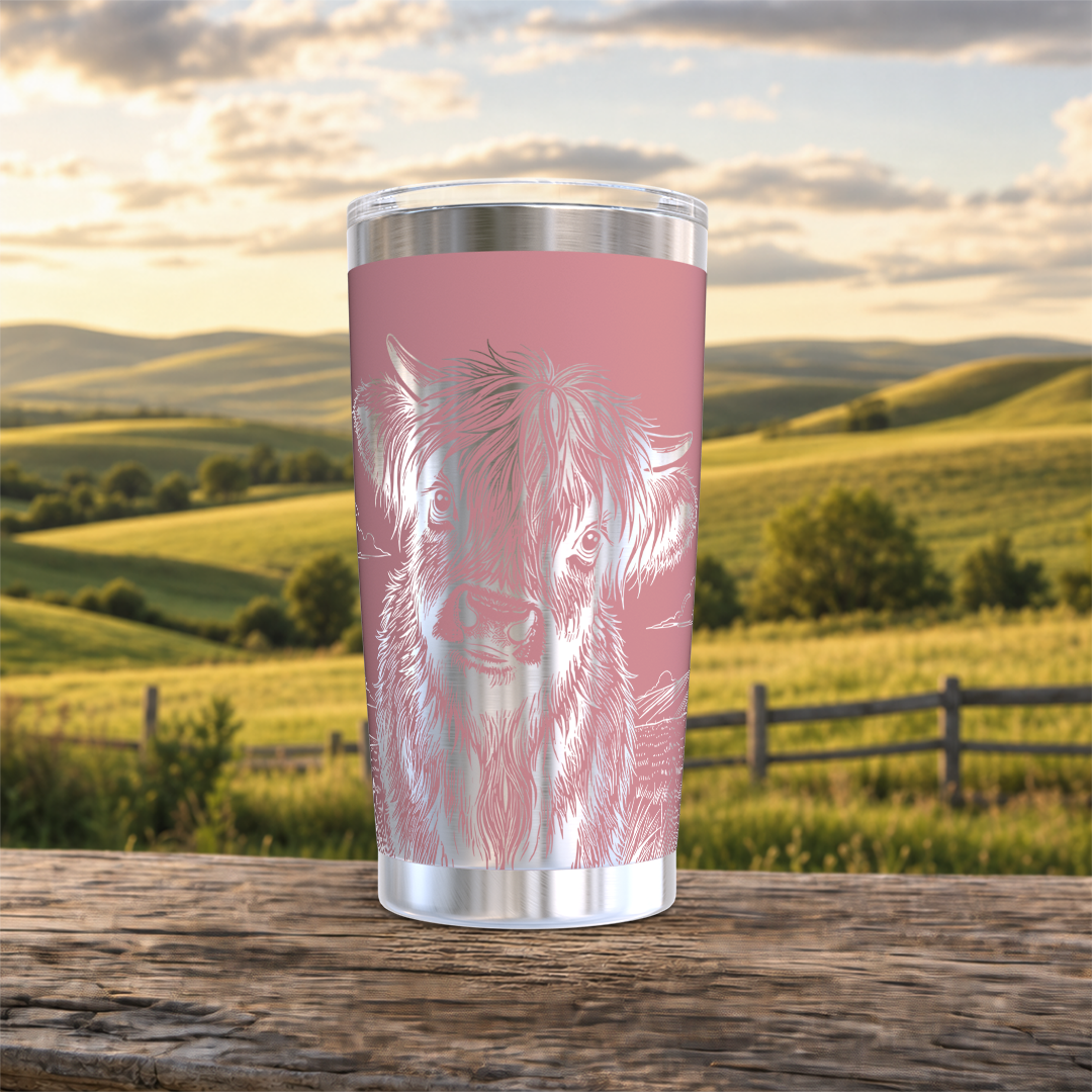 Highland Cow in Field 20oz Tumbler