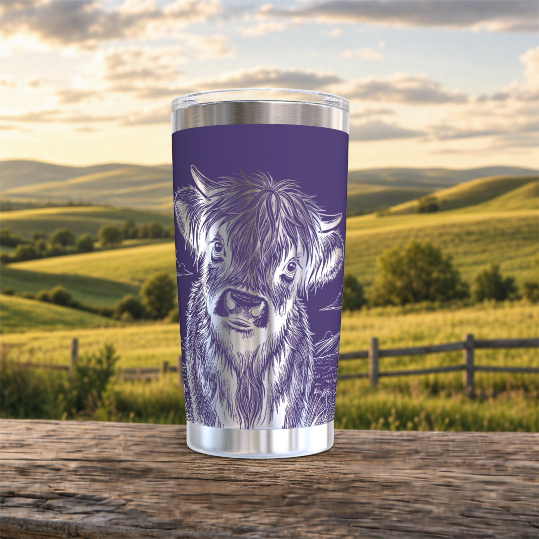 Highland Cow in Field 20oz Tumbler