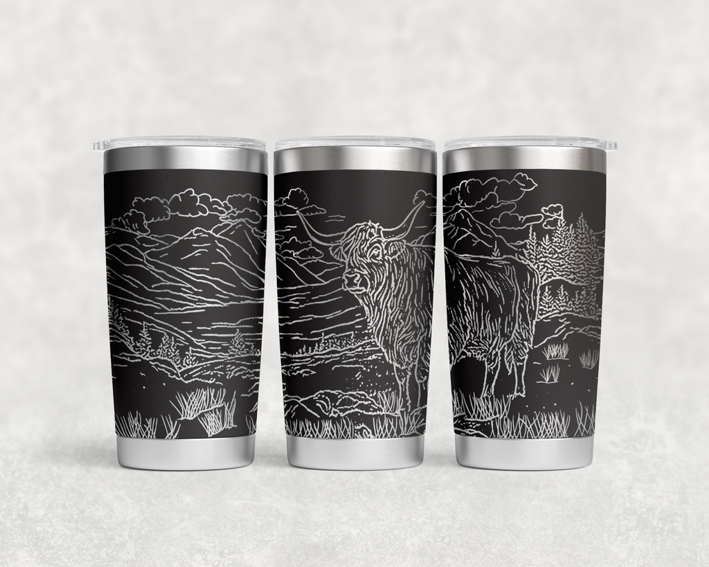 Highland Calf in Pasture 20oz Tumbler