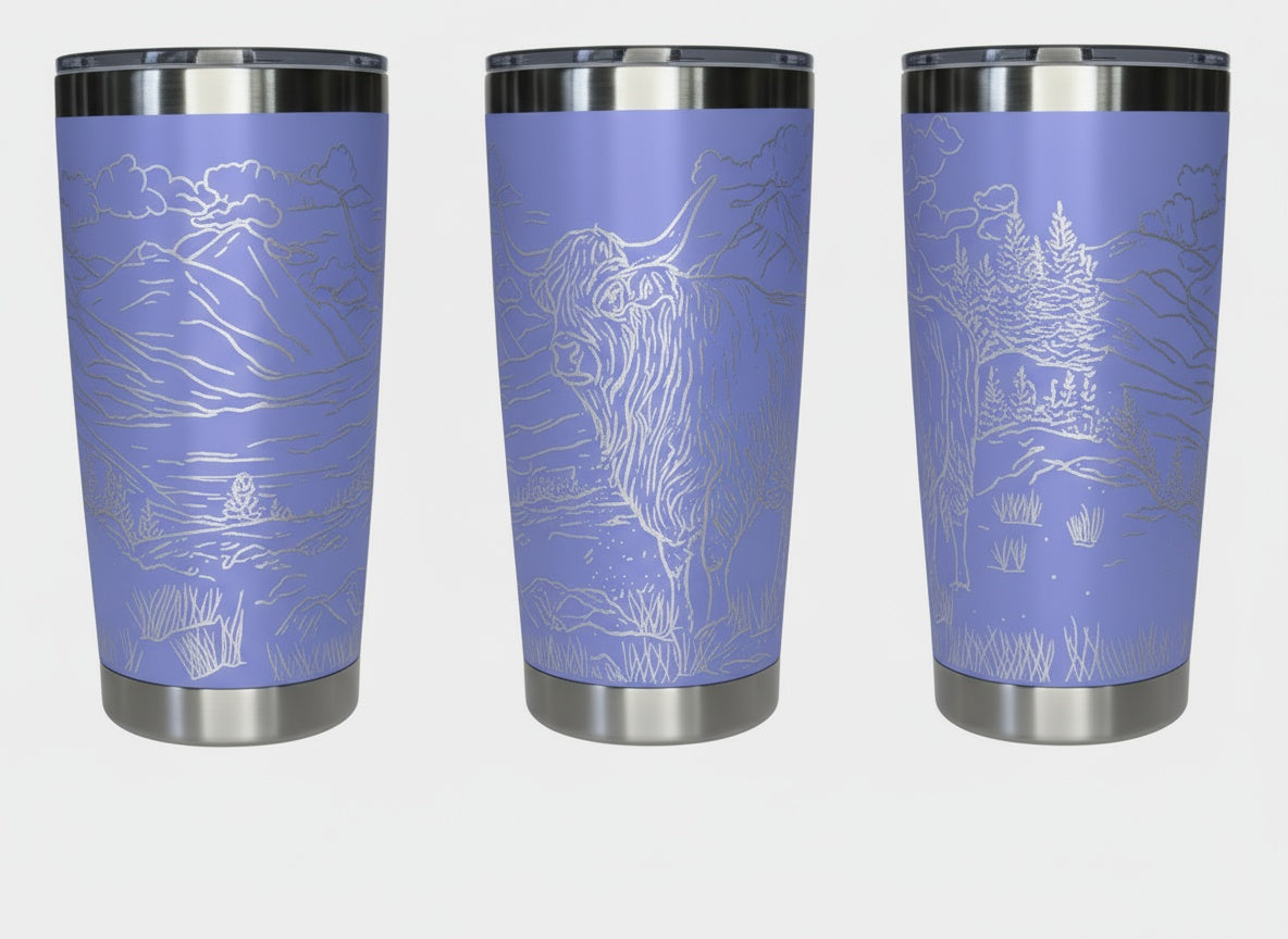 Highland Cow in Pasture 20oz Tumbler
