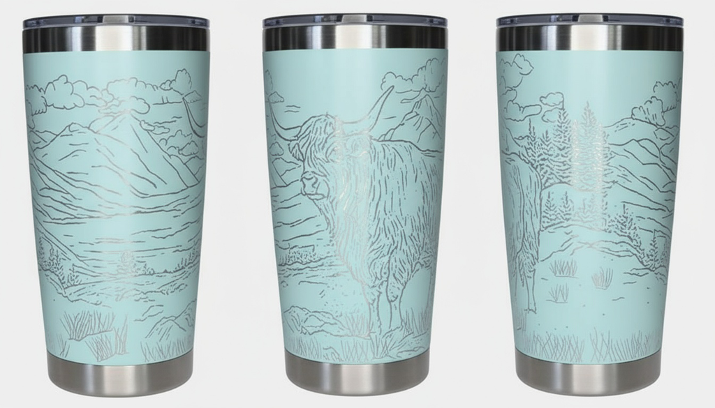 Highland Cow in Pasture 20oz Tumbler