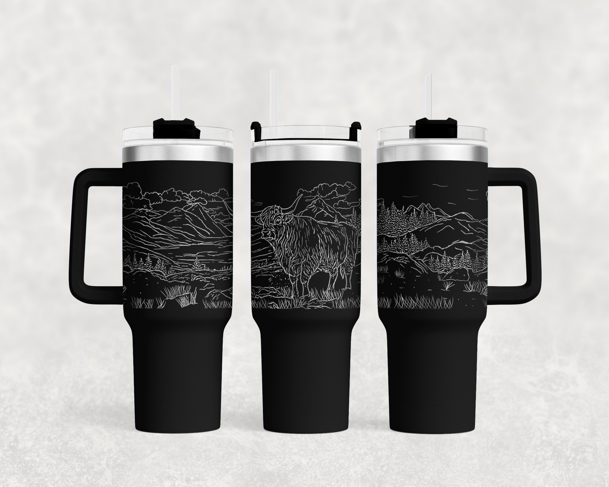 Highland Cow in Pasture 40oz Tumbler