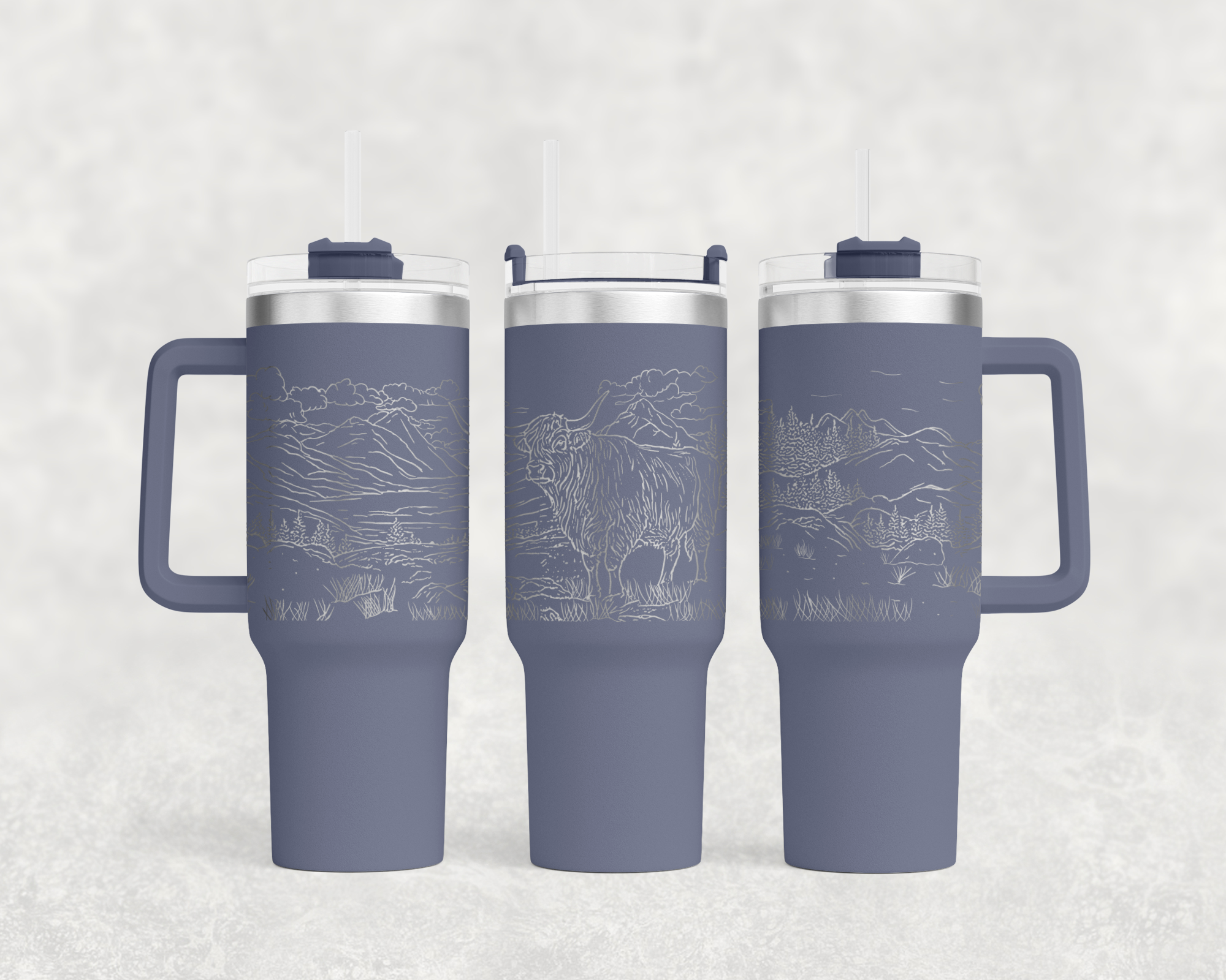 Highland Cow in Pasture 40oz Tumbler