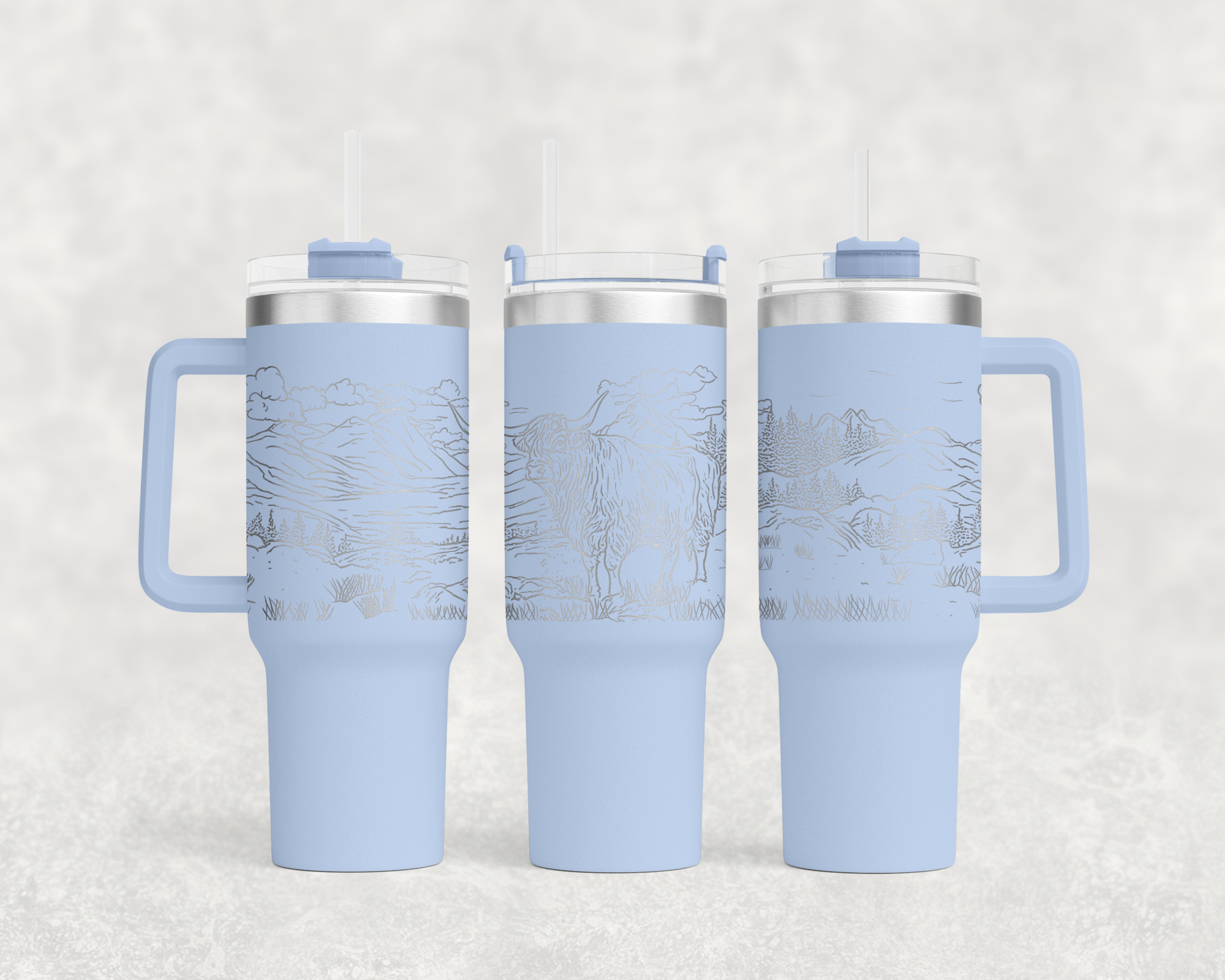 Highland Cow in Pasture 40oz Tumbler