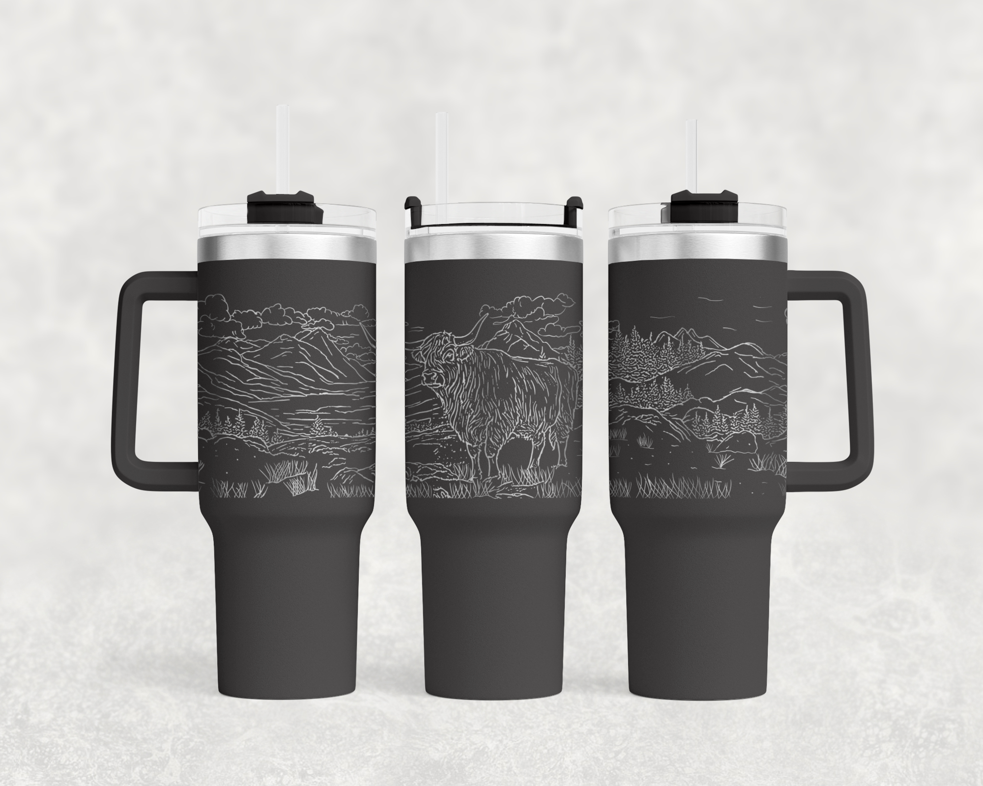 Highland Cow in Pasture 40oz Tumbler