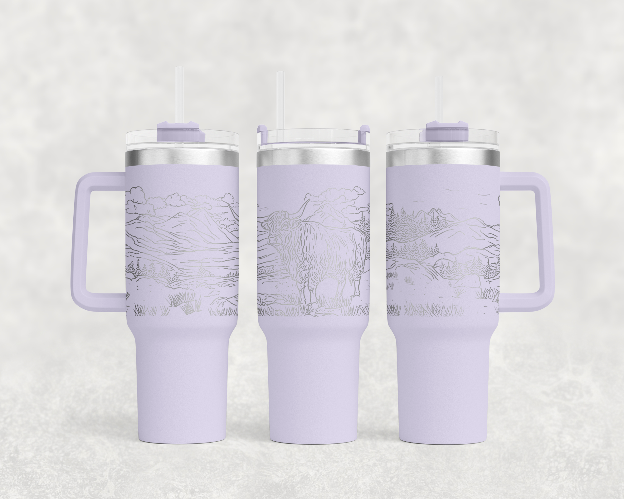 Highland Cow in Pasture 40oz Tumbler