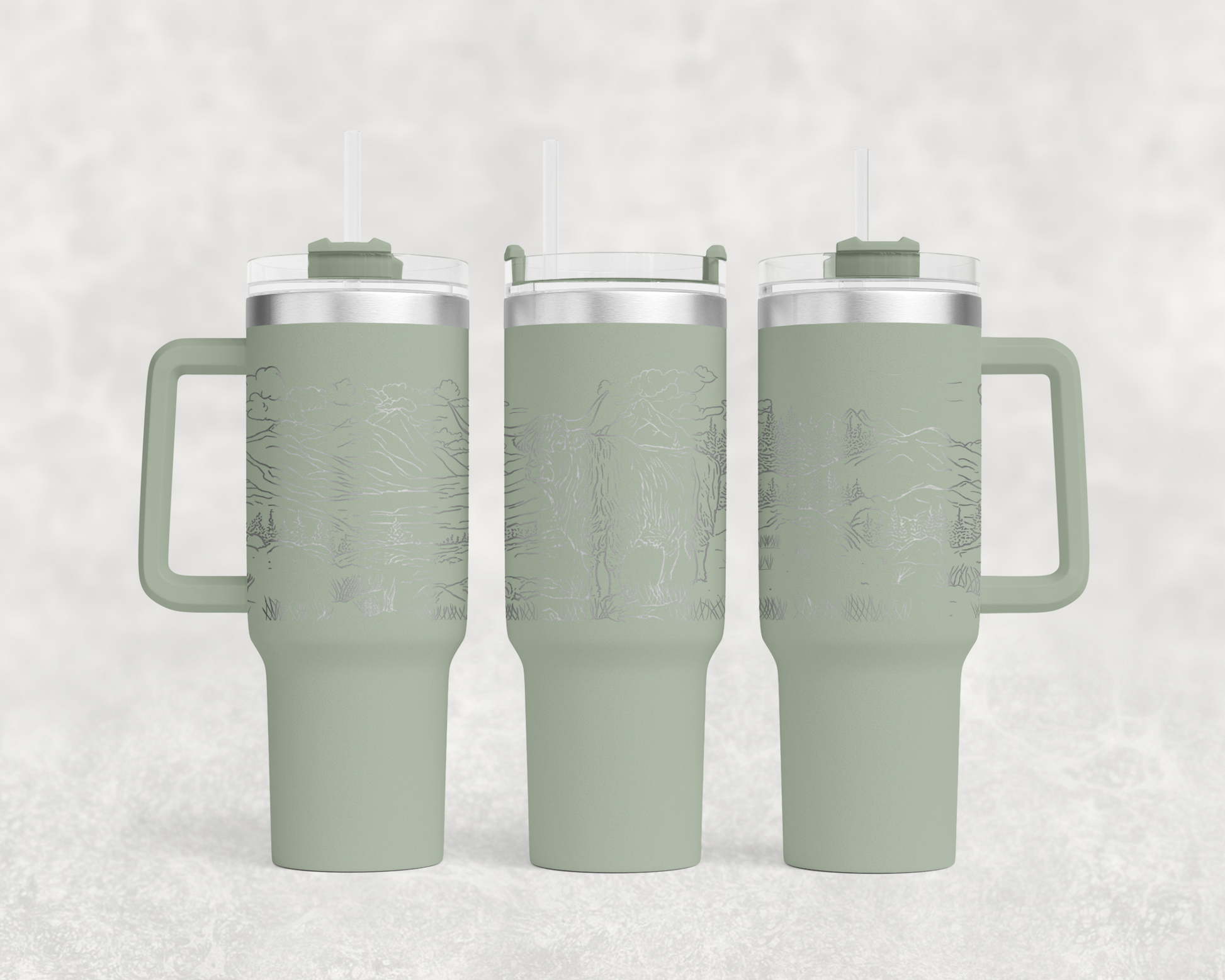 Highland Cow in Pasture 40oz Tumbler