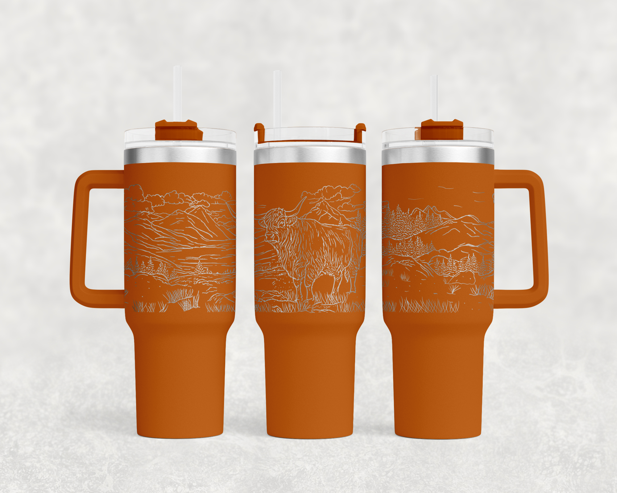 Highland Cow in Pasture 40oz Tumbler