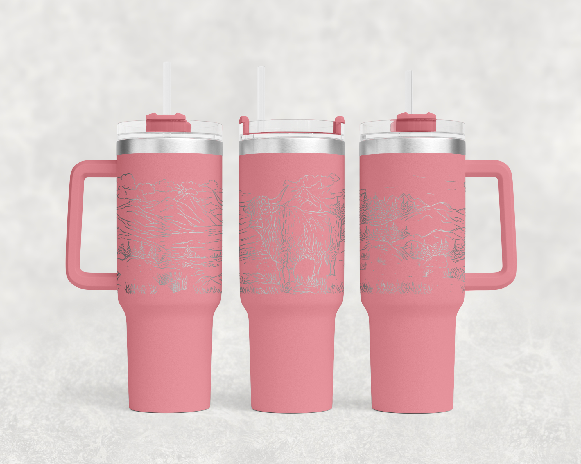 Highland Cow in Pasture 40oz Tumbler