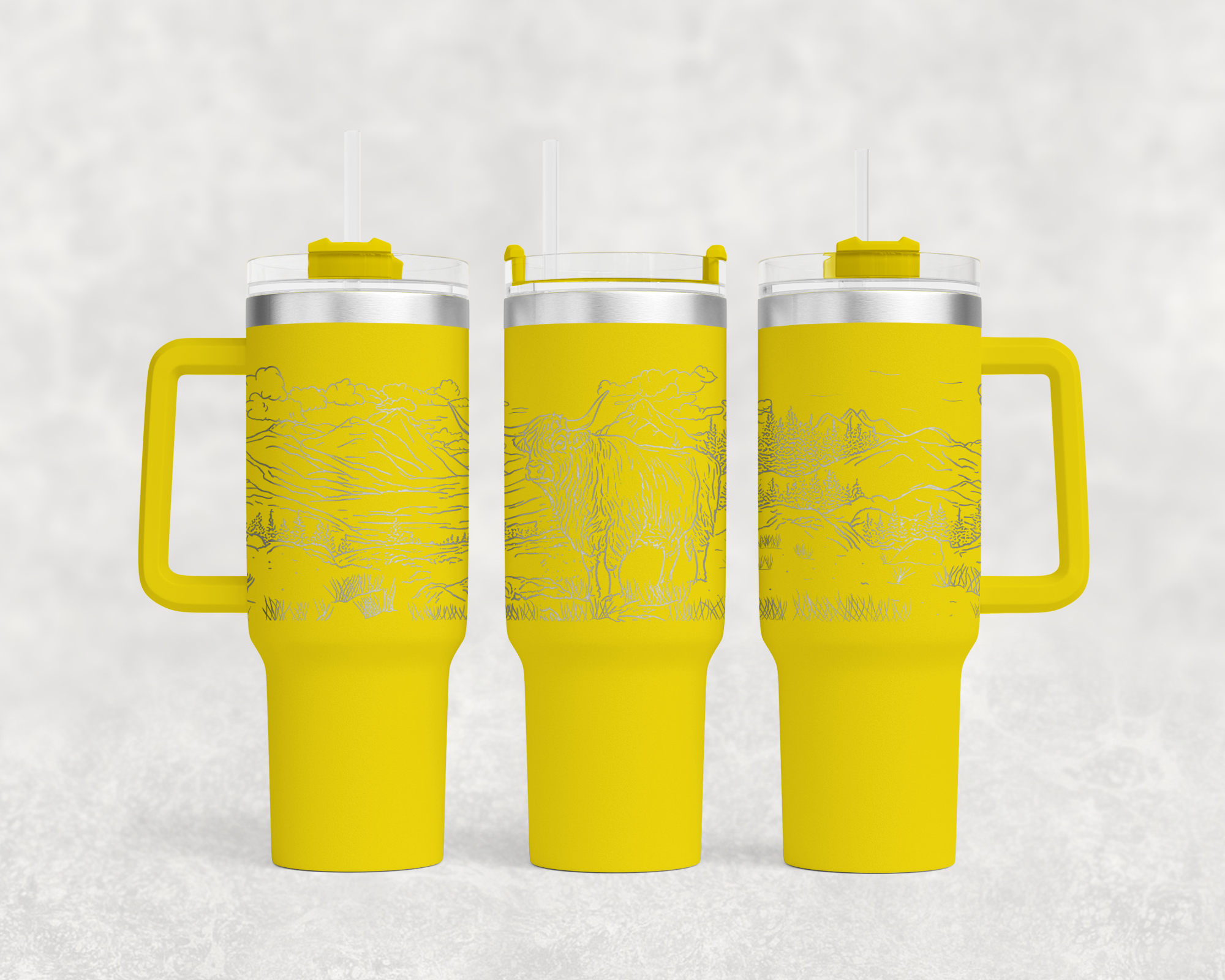 Highland Cow in Pasture 40oz Tumbler