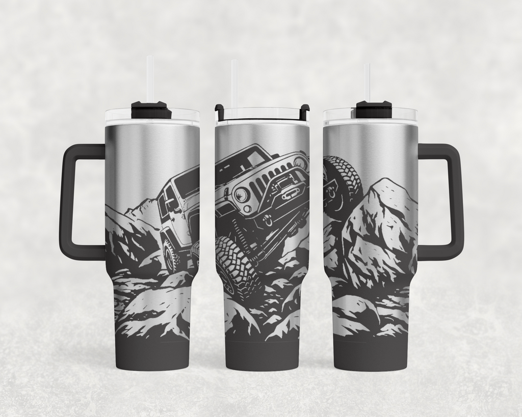 Jeep on Rocks 40oz Tumbler
