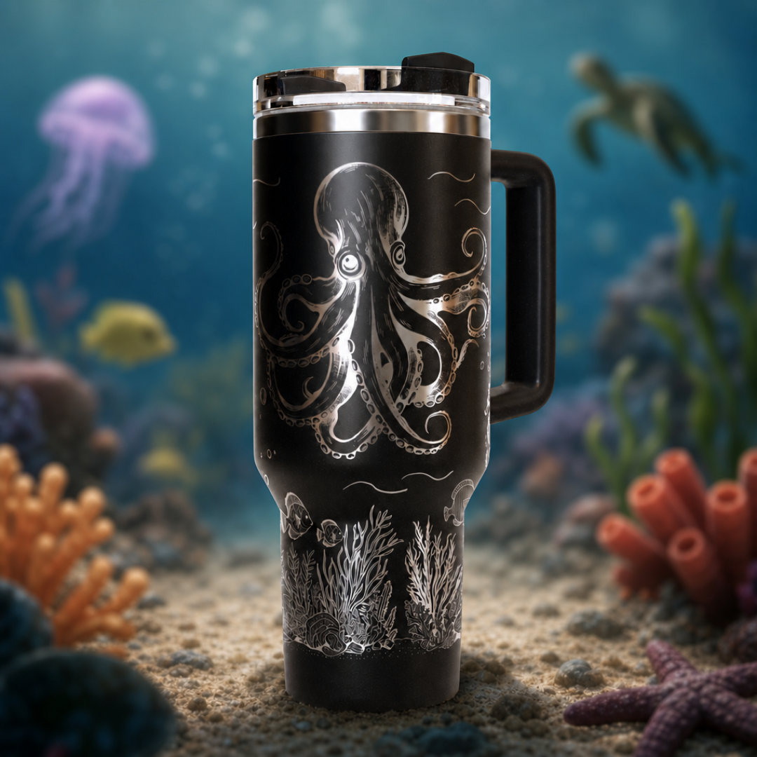 Underwater Dolphin and Octopus 40oz Tumbler