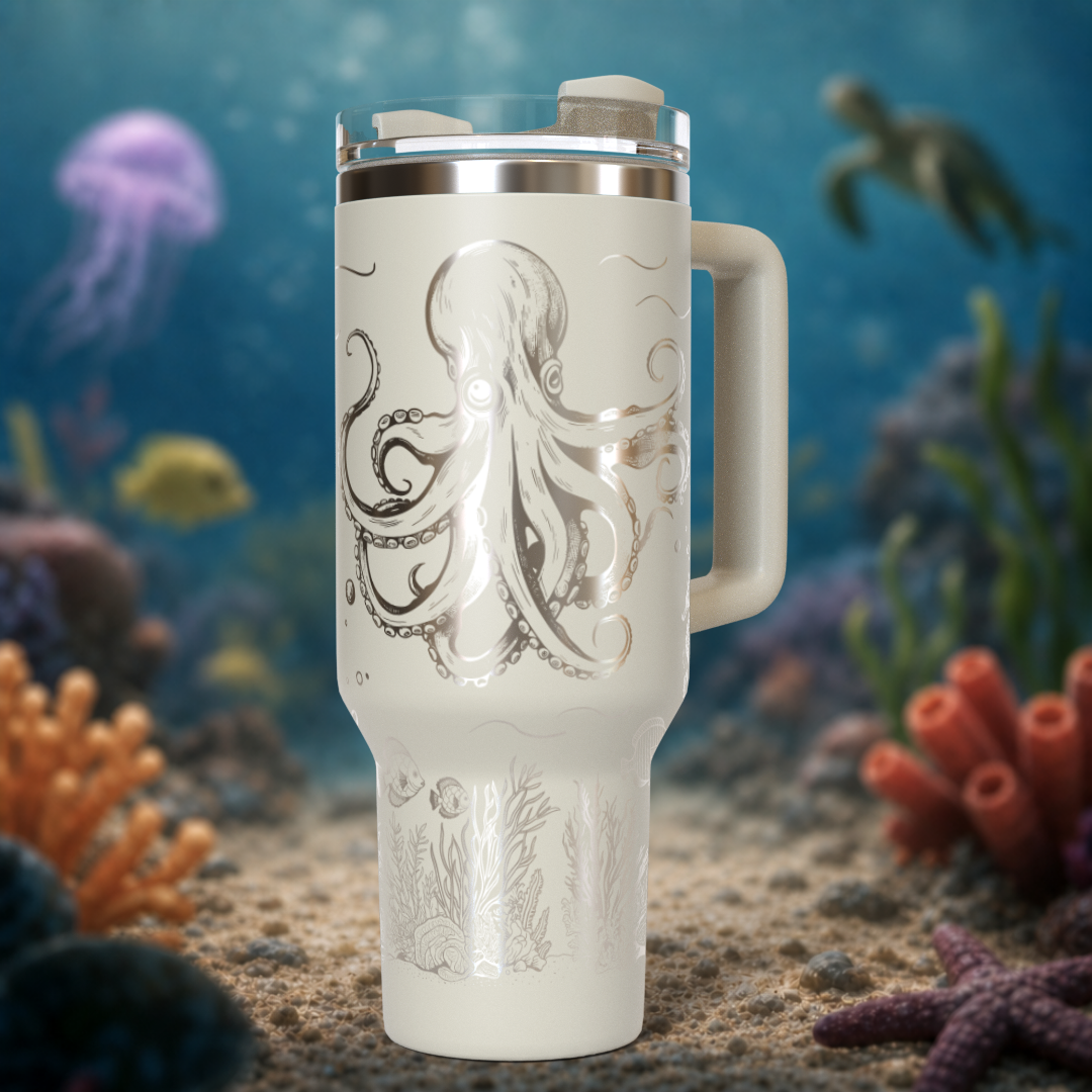 Underwater Dolphin and Octopus 40oz Tumbler