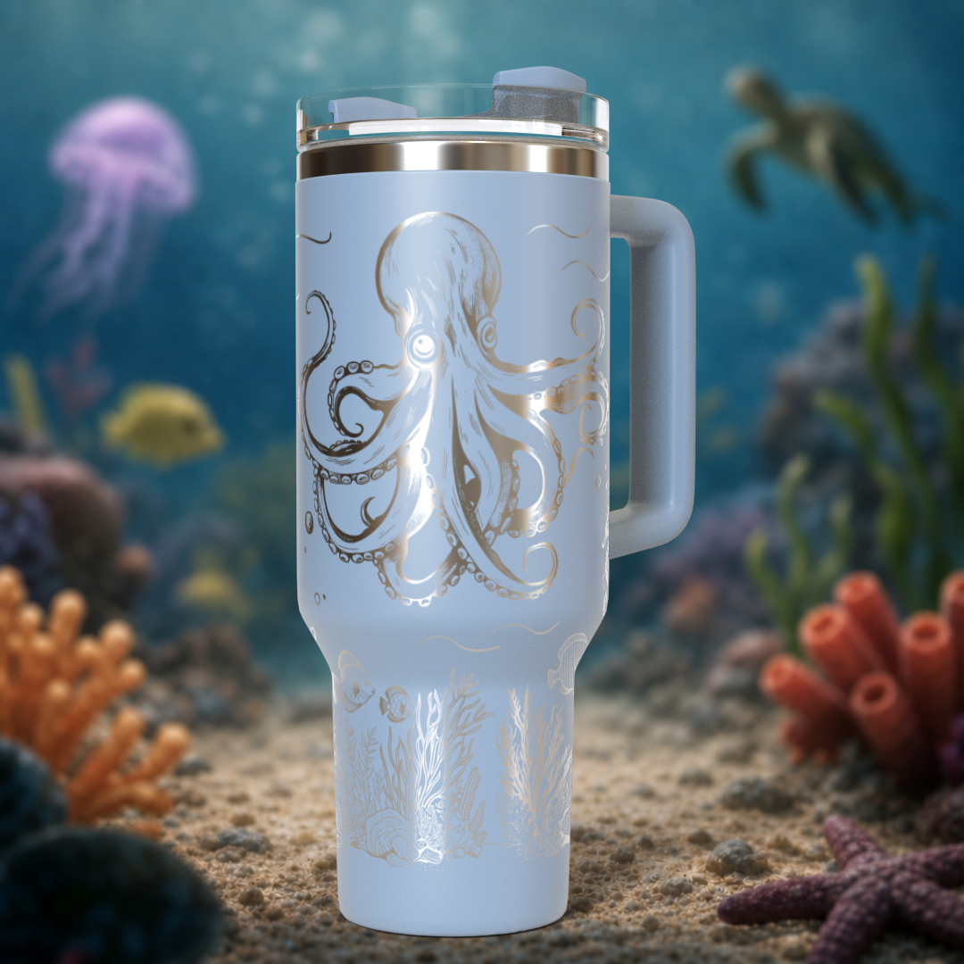Underwater Dolphin and Octopus 40oz Tumbler