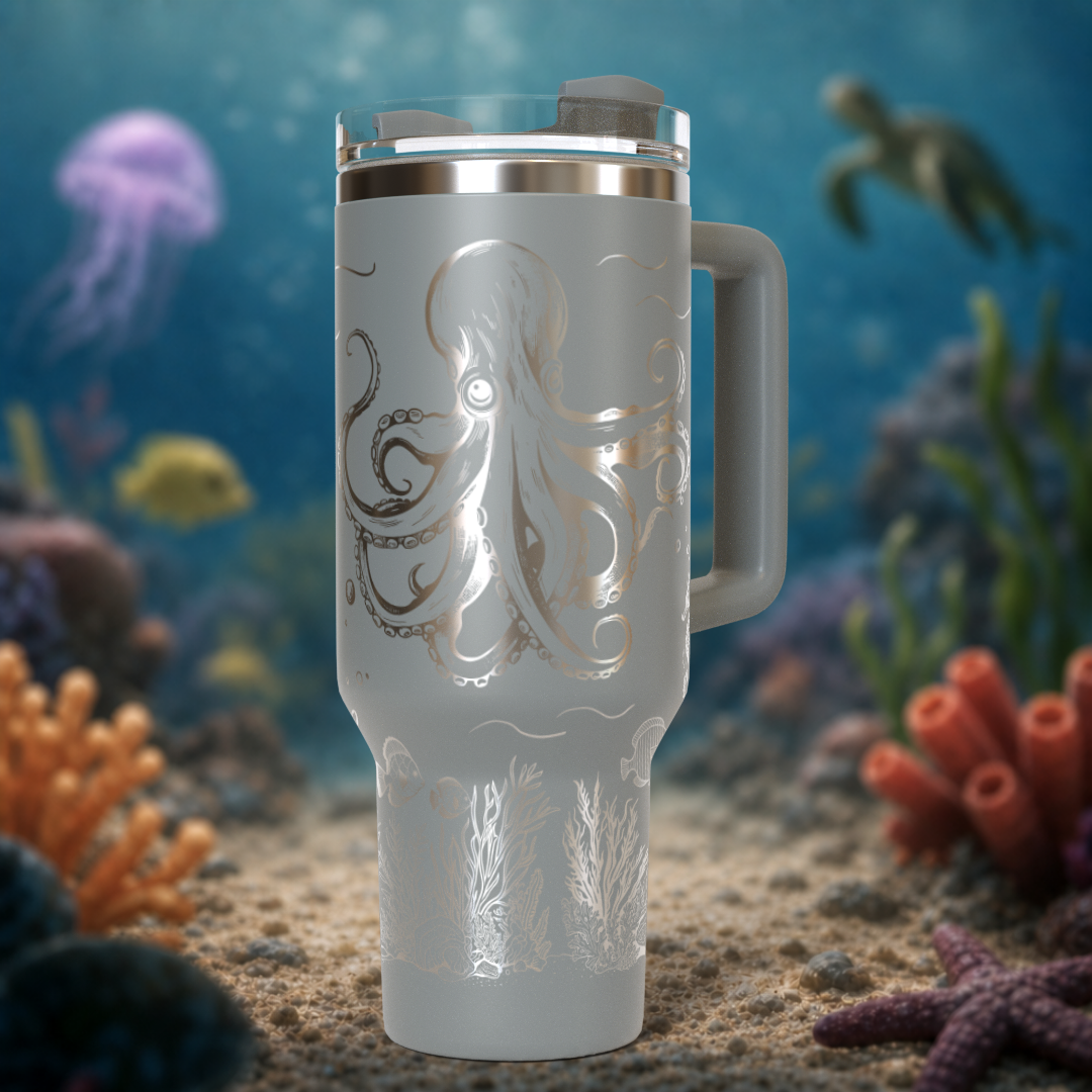 Underwater Dolphin and Octopus 40oz Tumbler