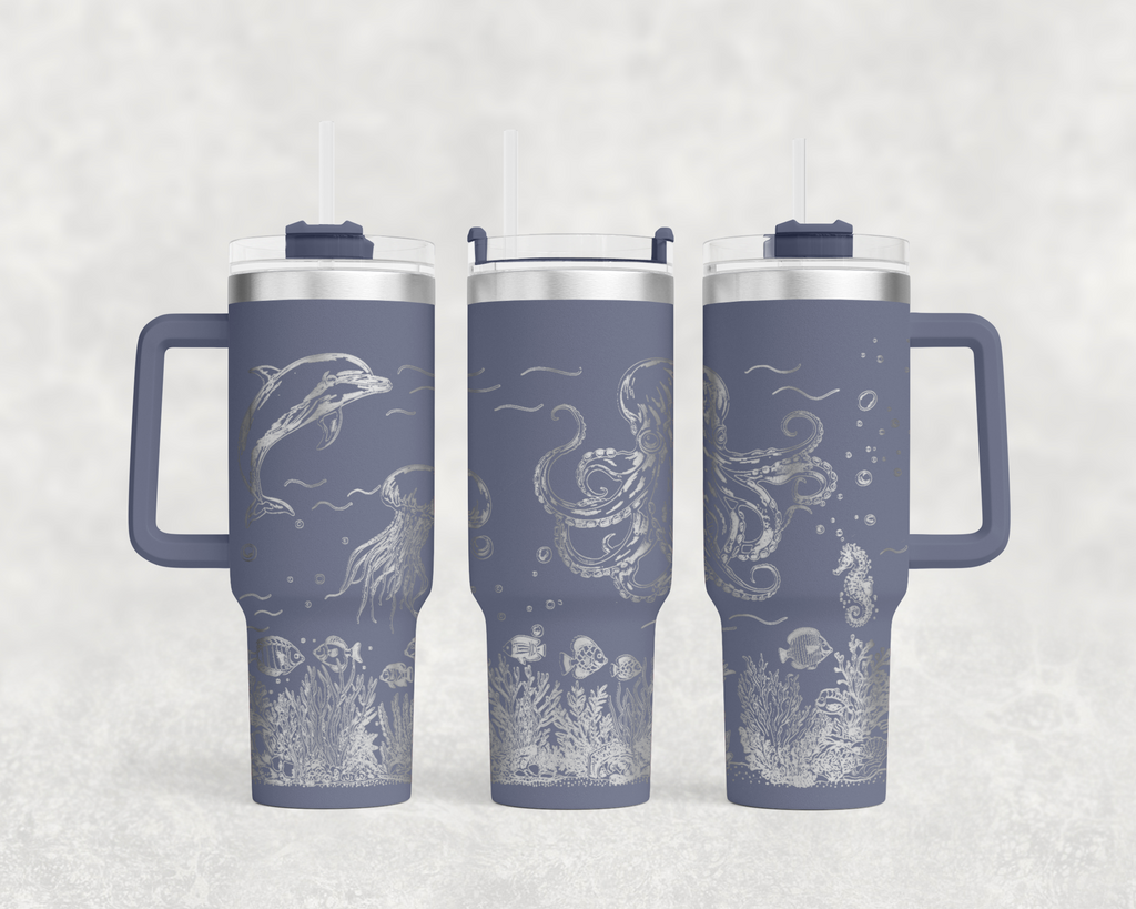 Underwater Dolphin and Octopus 40 oz. Tumbler
