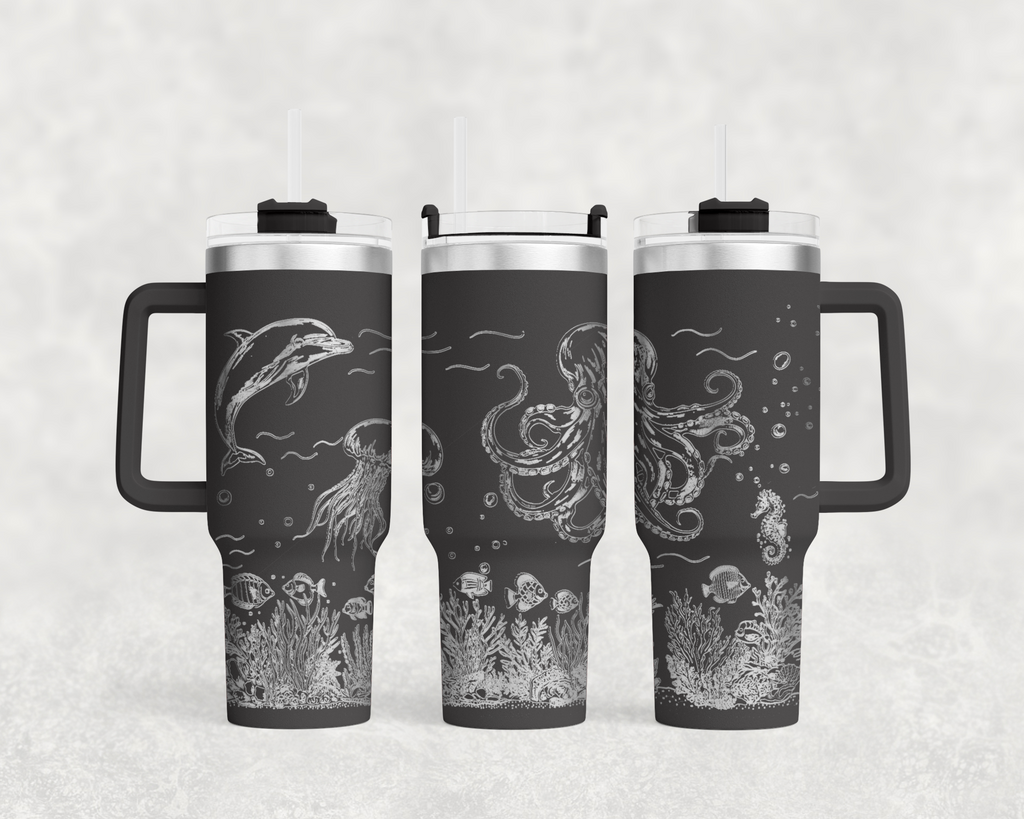 Underwater Dolphin and Octopus 40 oz. Tumbler