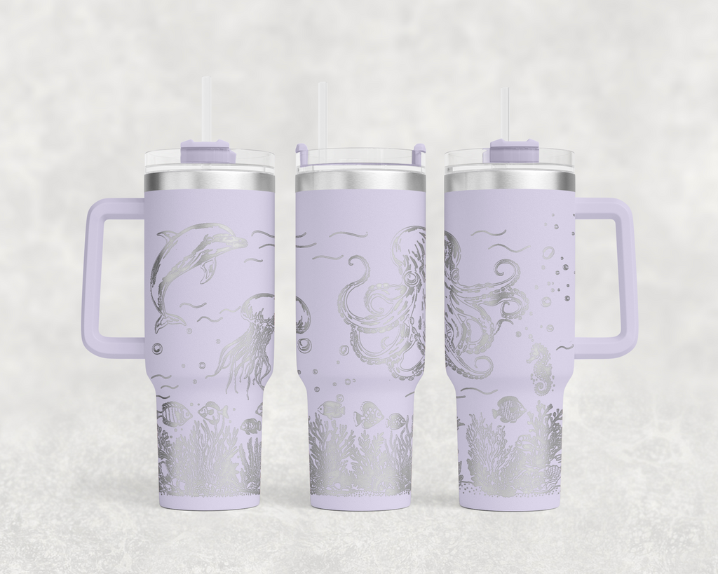Underwater Dolphin and Octopus 40 oz. Tumbler