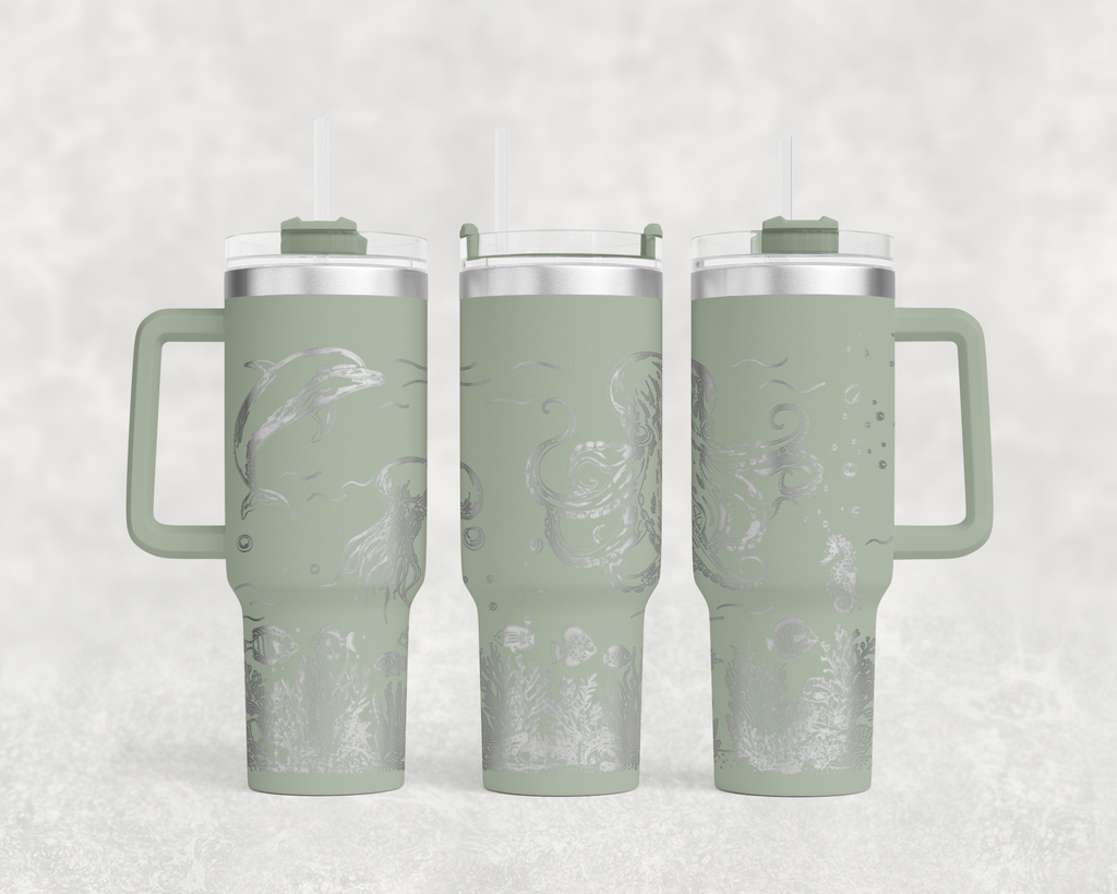 Underwater Dolphin and Octopus 40 oz. Tumbler