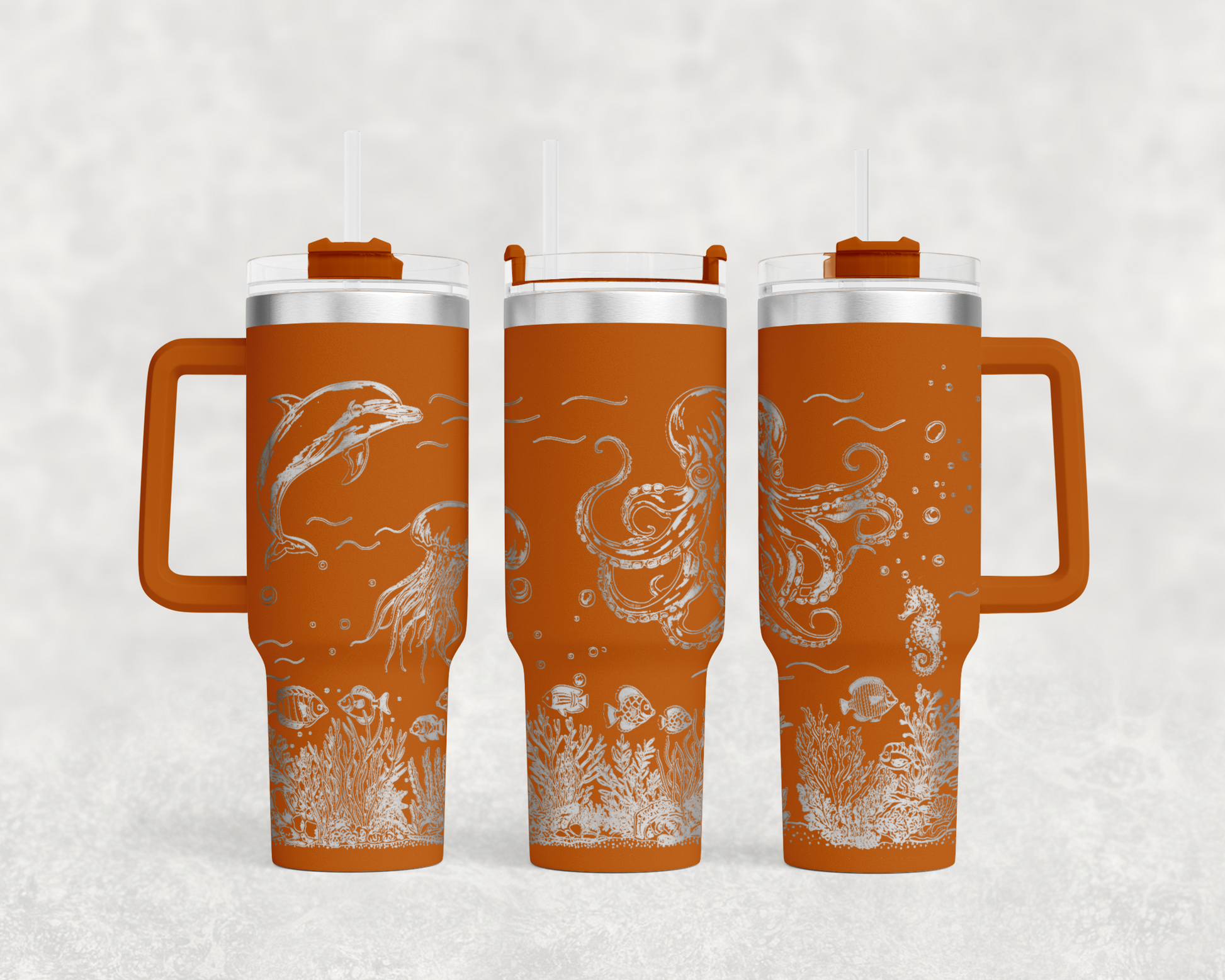 Underwater Dolphin and Octopus 40 oz. Tumbler