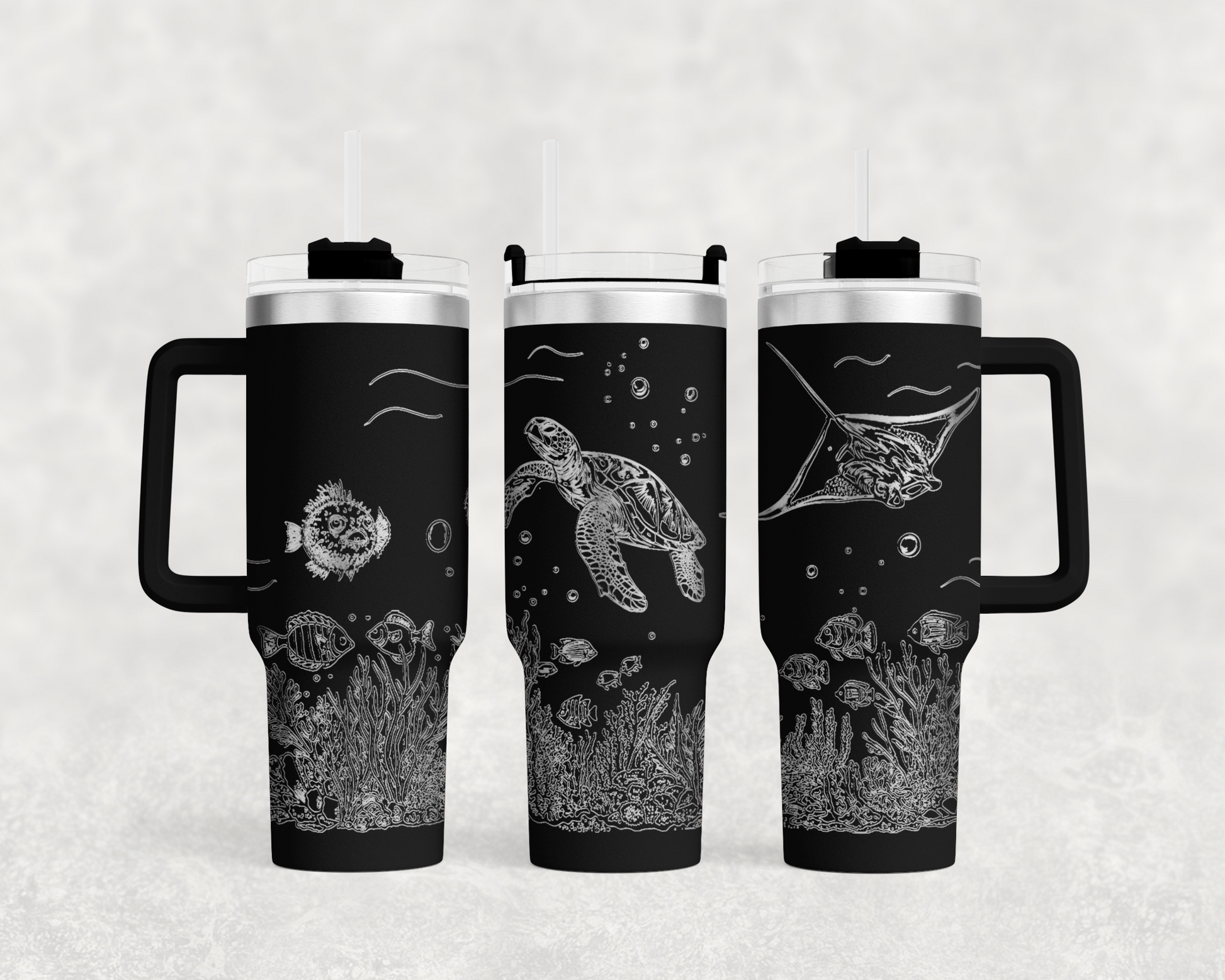 Underwater Sea Turtle and Stingray 40oz Tumbler