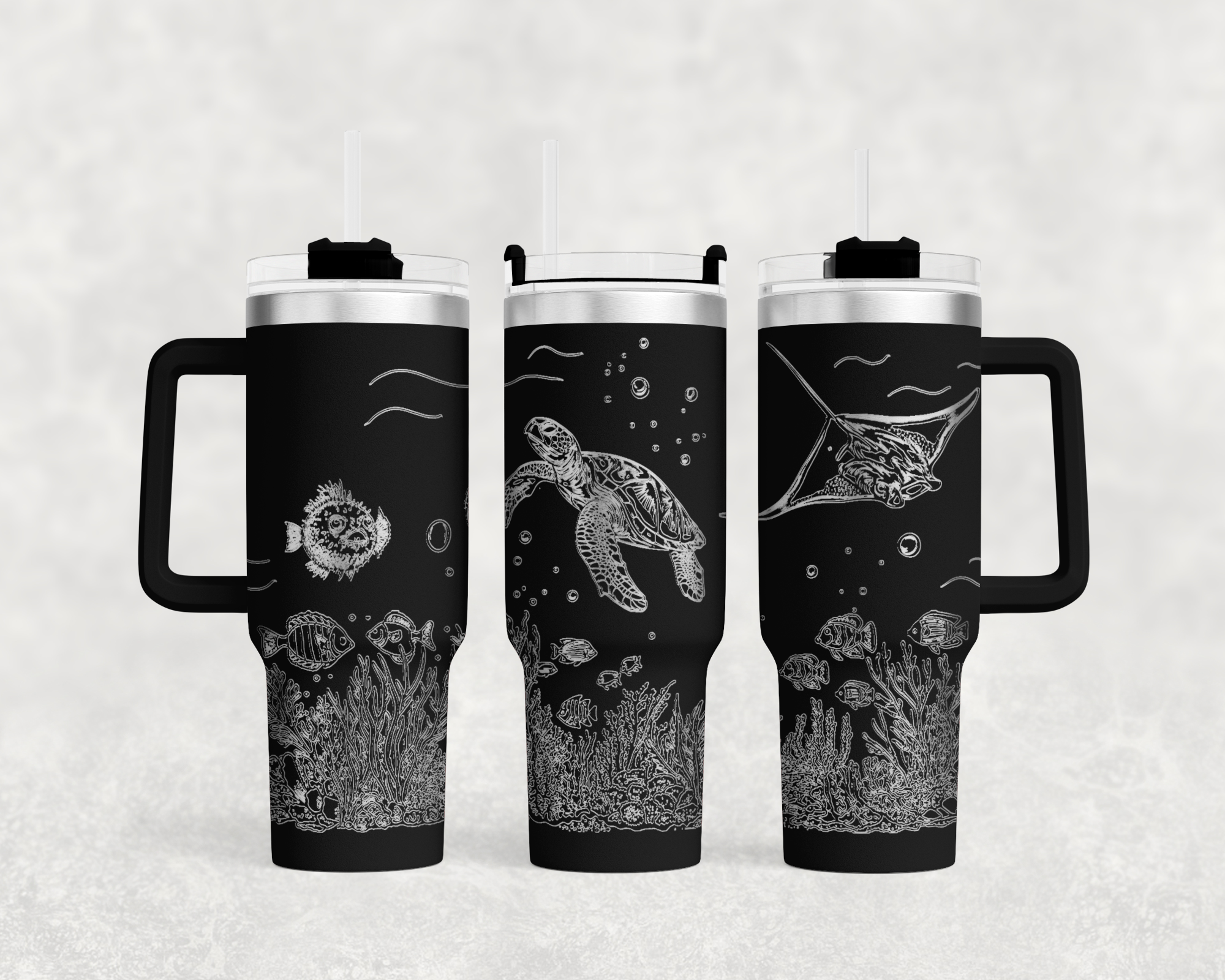 Underwater Sea Turtle and Stingray 40oz Tumbler