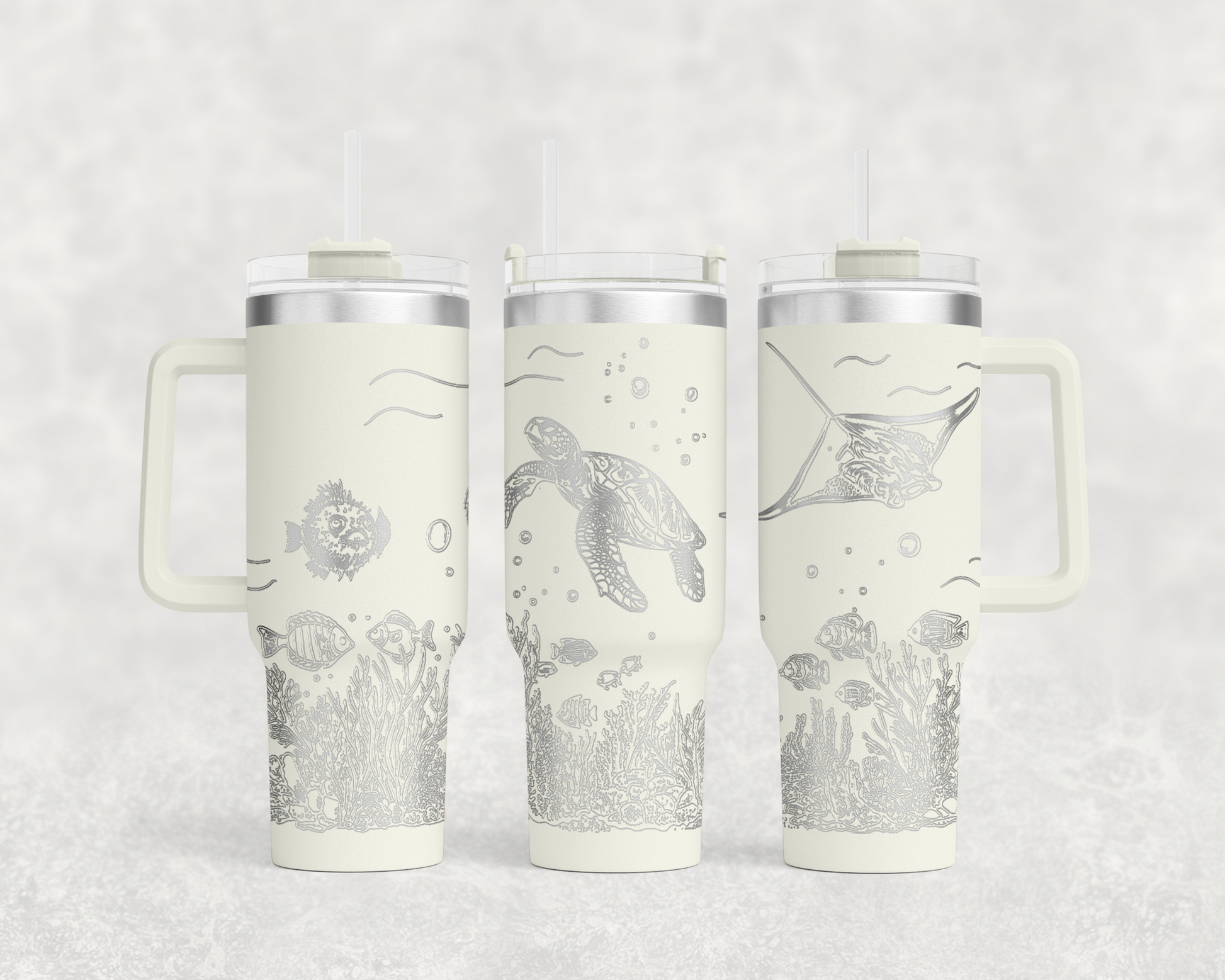 Underwater Sea Turtle and Stingray 40oz Tumbler