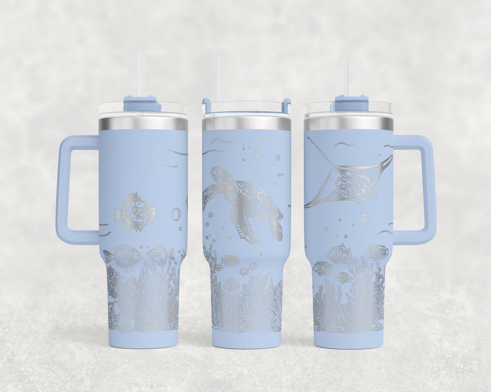 Underwater Sea Turtle and Stingray 40oz Tumbler