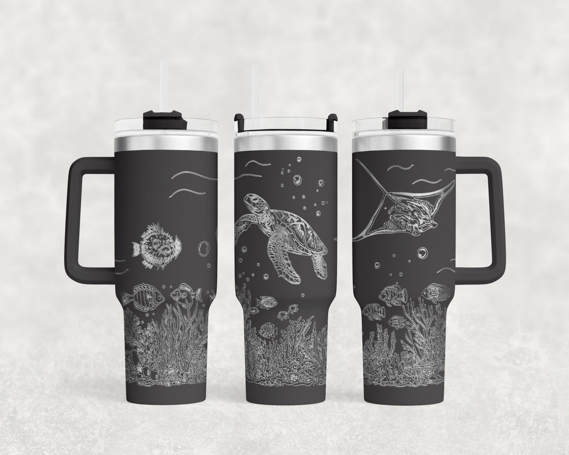 Underwater Sea Turtle and Stingray 40oz Tumbler
