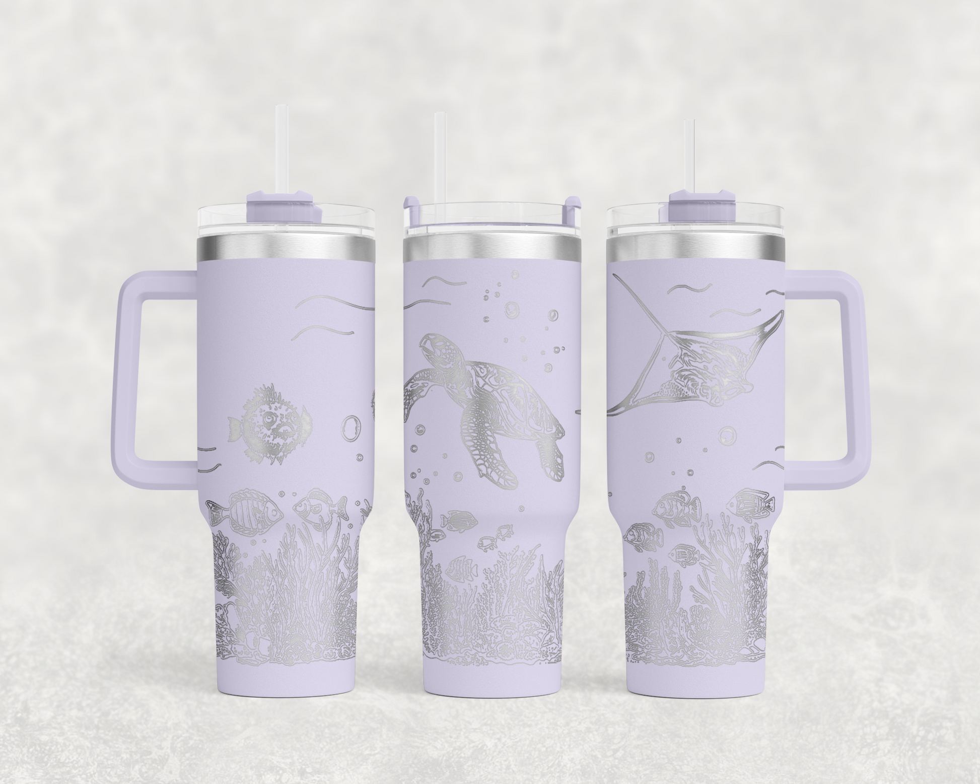 Underwater Sea Turtle and Stingray 40oz Tumbler