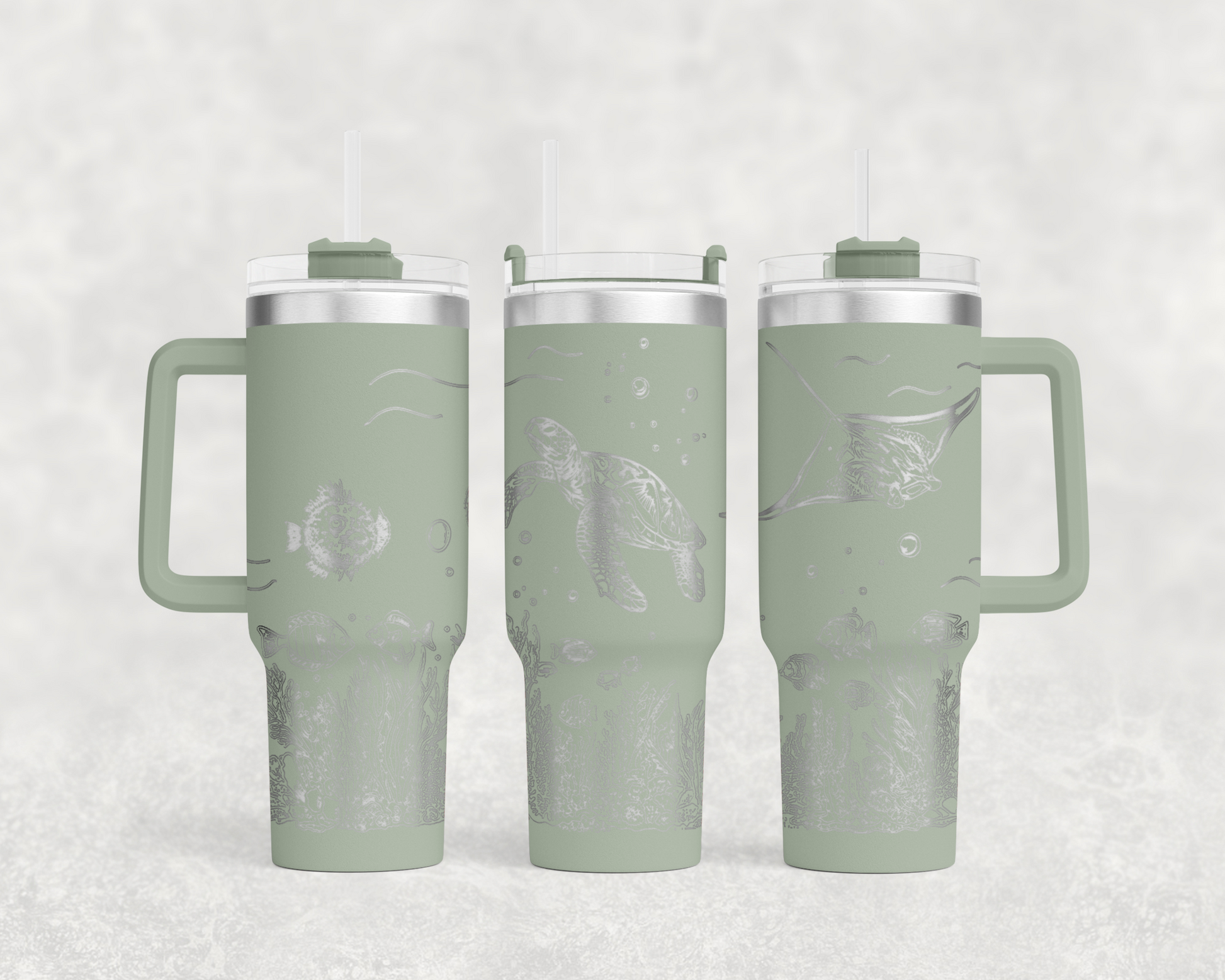 Underwater Sea Turtle and Stingray 40oz Tumbler